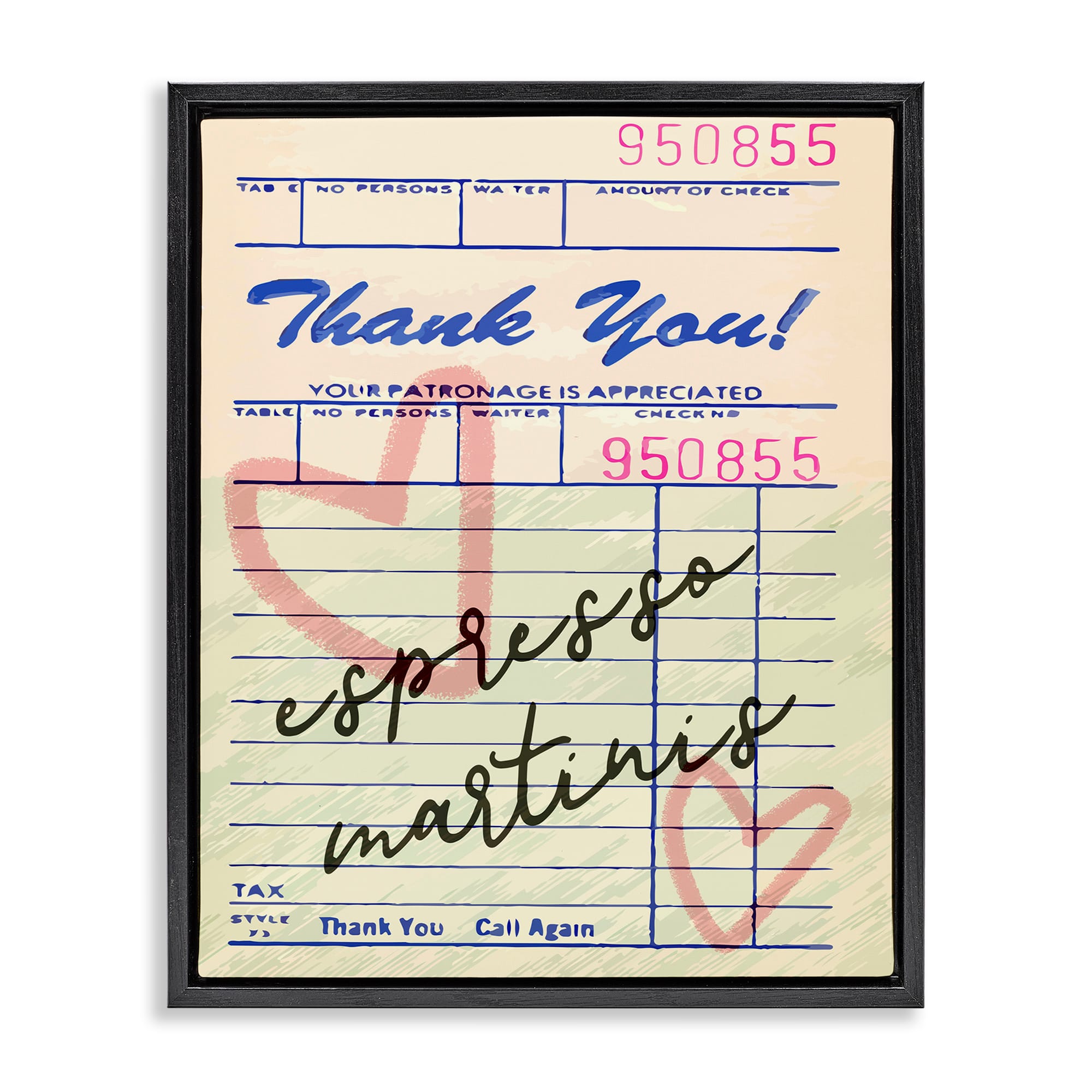 Stupell Industries BT-075-FFB-16X20 Espresso Martinis Guest Check Black Framed Floater Canvas Wall Art By Lil Rue 17 x 21