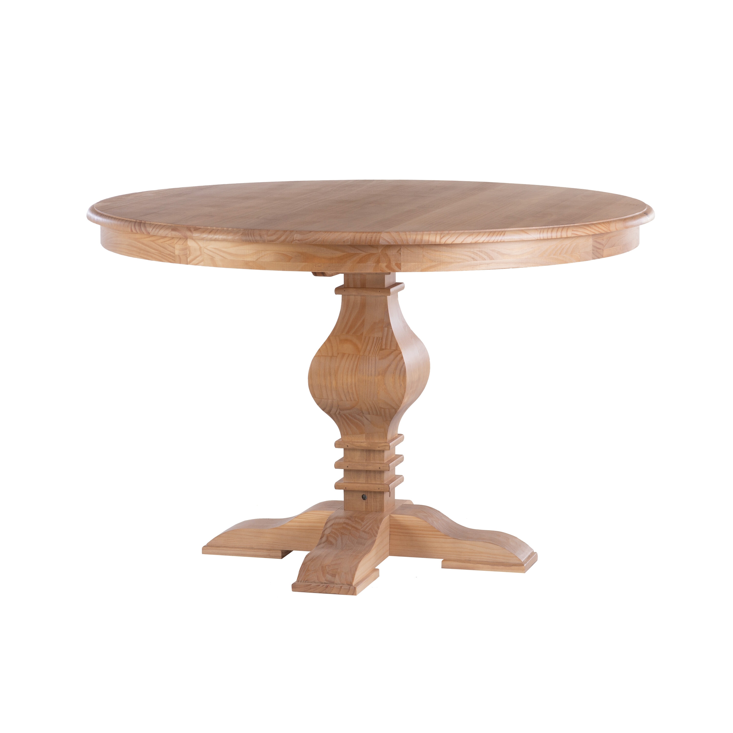 Linon PWLSS742 Rustic Honey Round Traditional Dining Table, Wood with Honey Wood Pedestal Base 47.25-in L x 30.33-in H