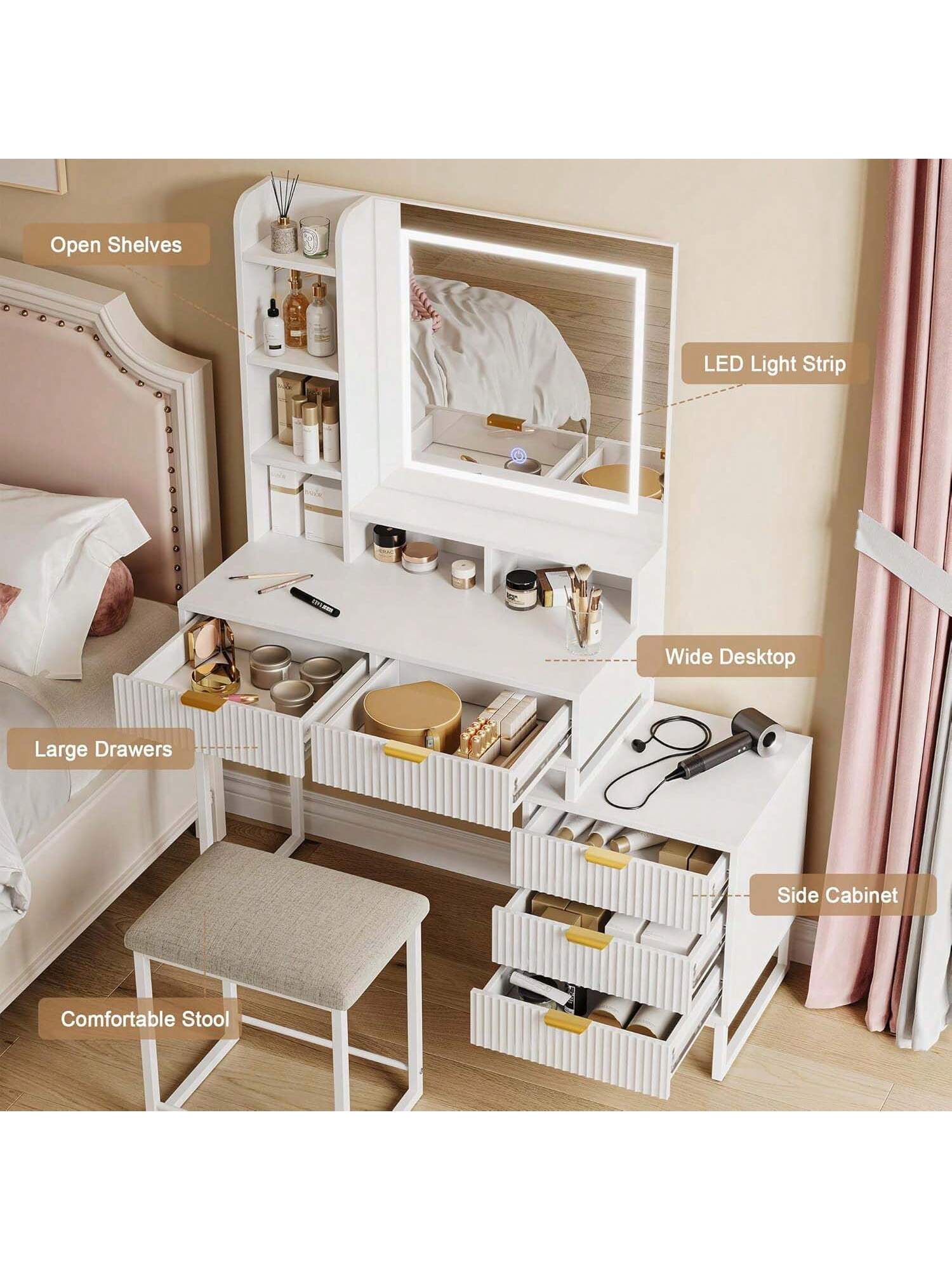 Qeetex PHO-14UL4TP6-HF4 Bedroom-Vanities - View #2