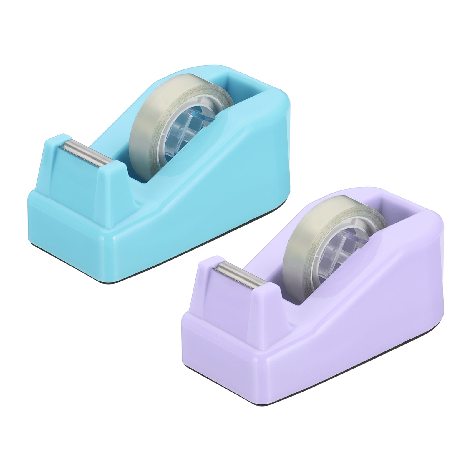 PATIKIL 2pcs Tape Dispenser Desk Small Tape Dispenser Cute Desktop Dispenser Holder for Tape Office Desktop Light Blue Purple #S26051100UX6924