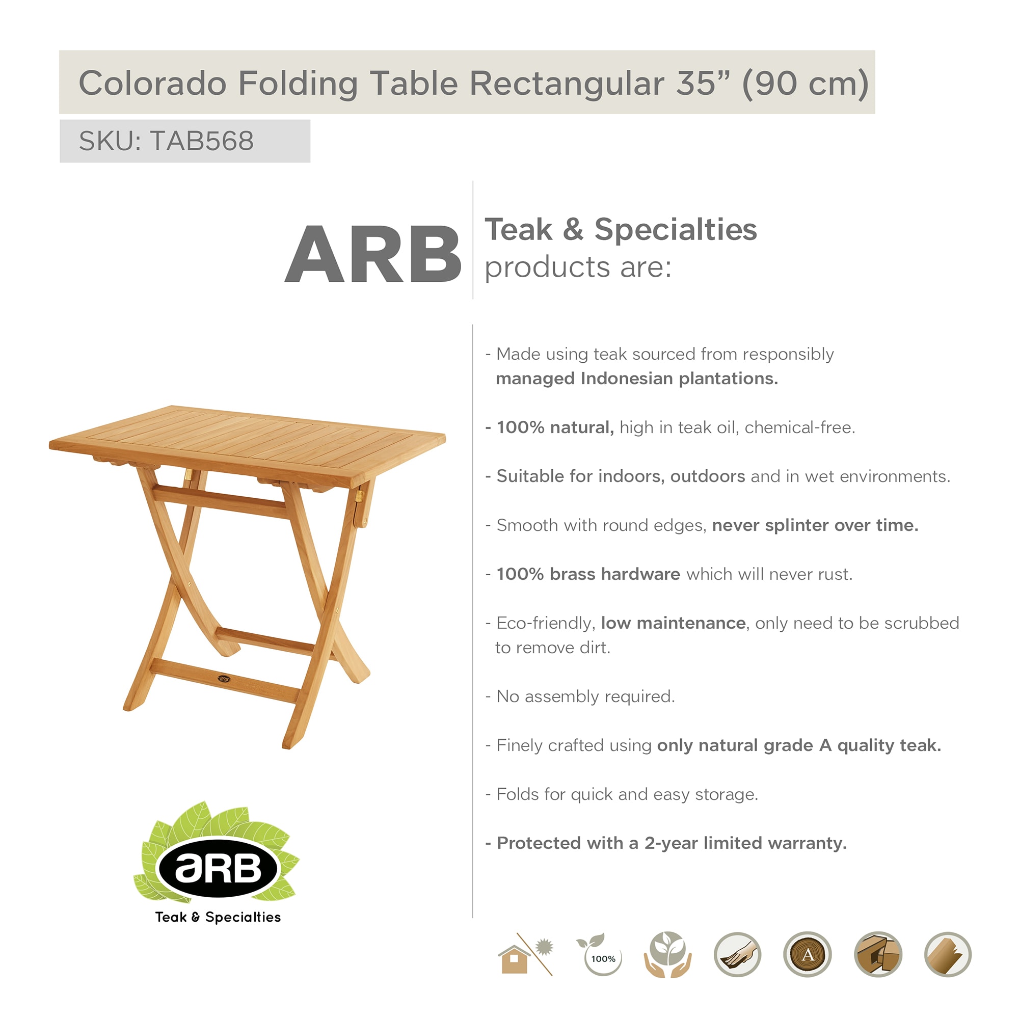 ARB Teak & Specialties TAB568 Patio-Tables - View #13