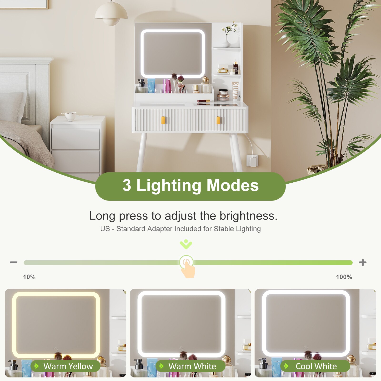 MAXYOYO SH-G-DTA07-WHITE-US Bedroom-Vanities - View #5