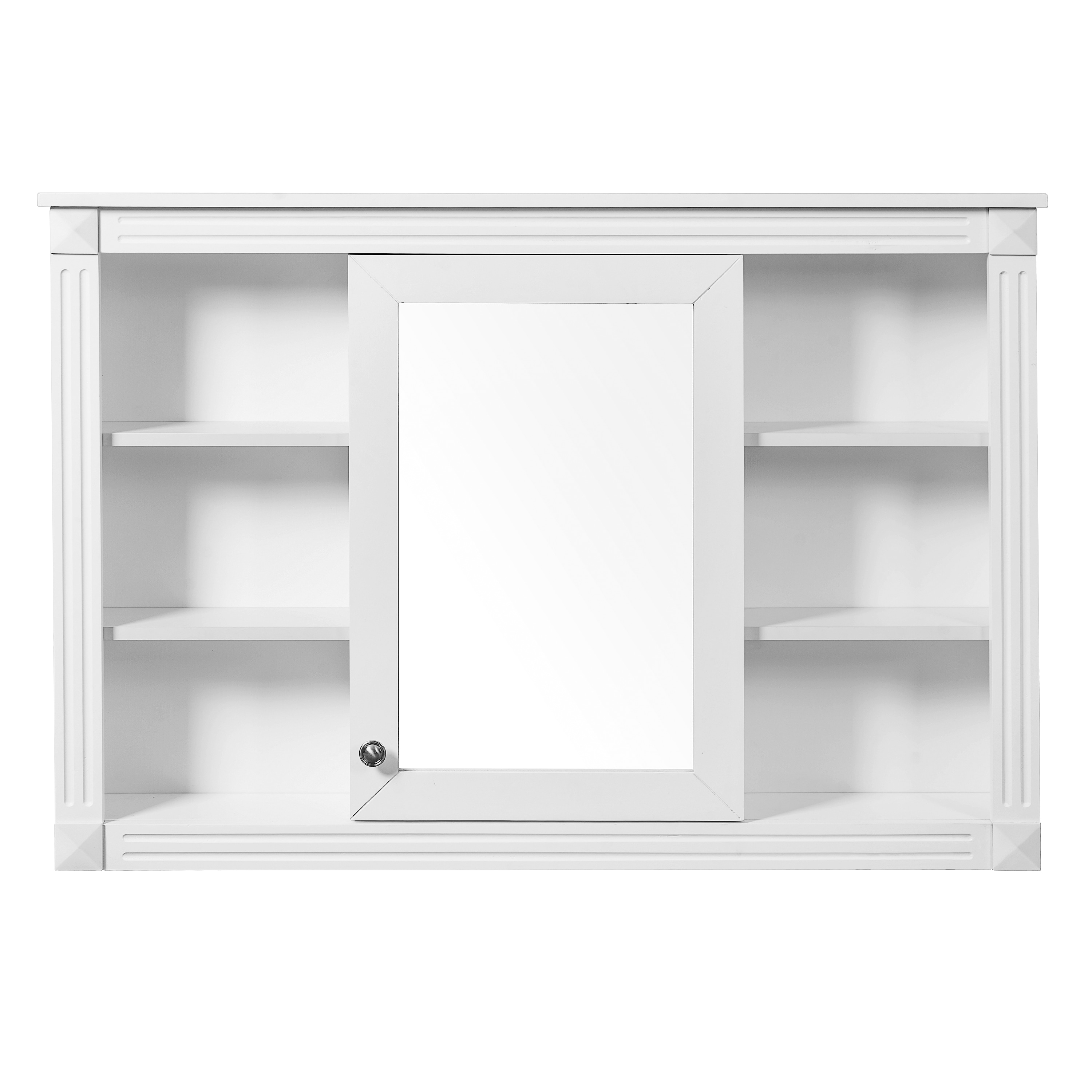 Flynama Bathroom Wall Cabinet with Mirror 41.6-in x 28.7-in x 7.1-in White Soft Close Bathroom Wall Cabinet