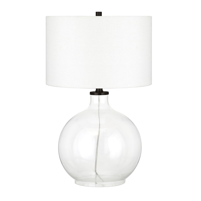 Hailey Home Laelia 24.75-in Blackened Bronse LED Table Lamp with Fabric  Shade in the Table Lamps department at Lowes.com