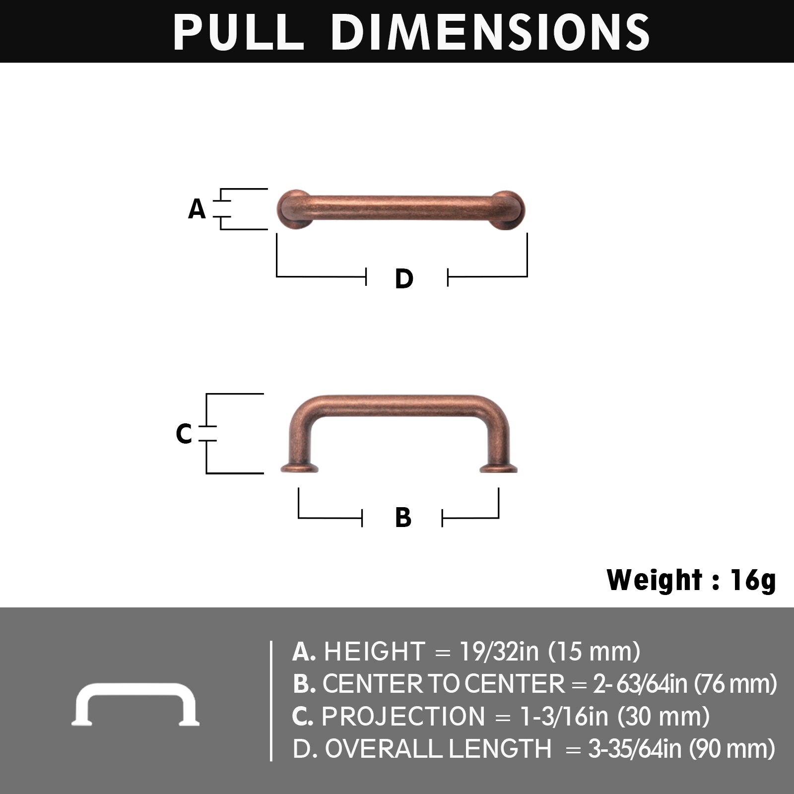 Miaokesen 9569AC-76 Cabinet-Pulls - View #2