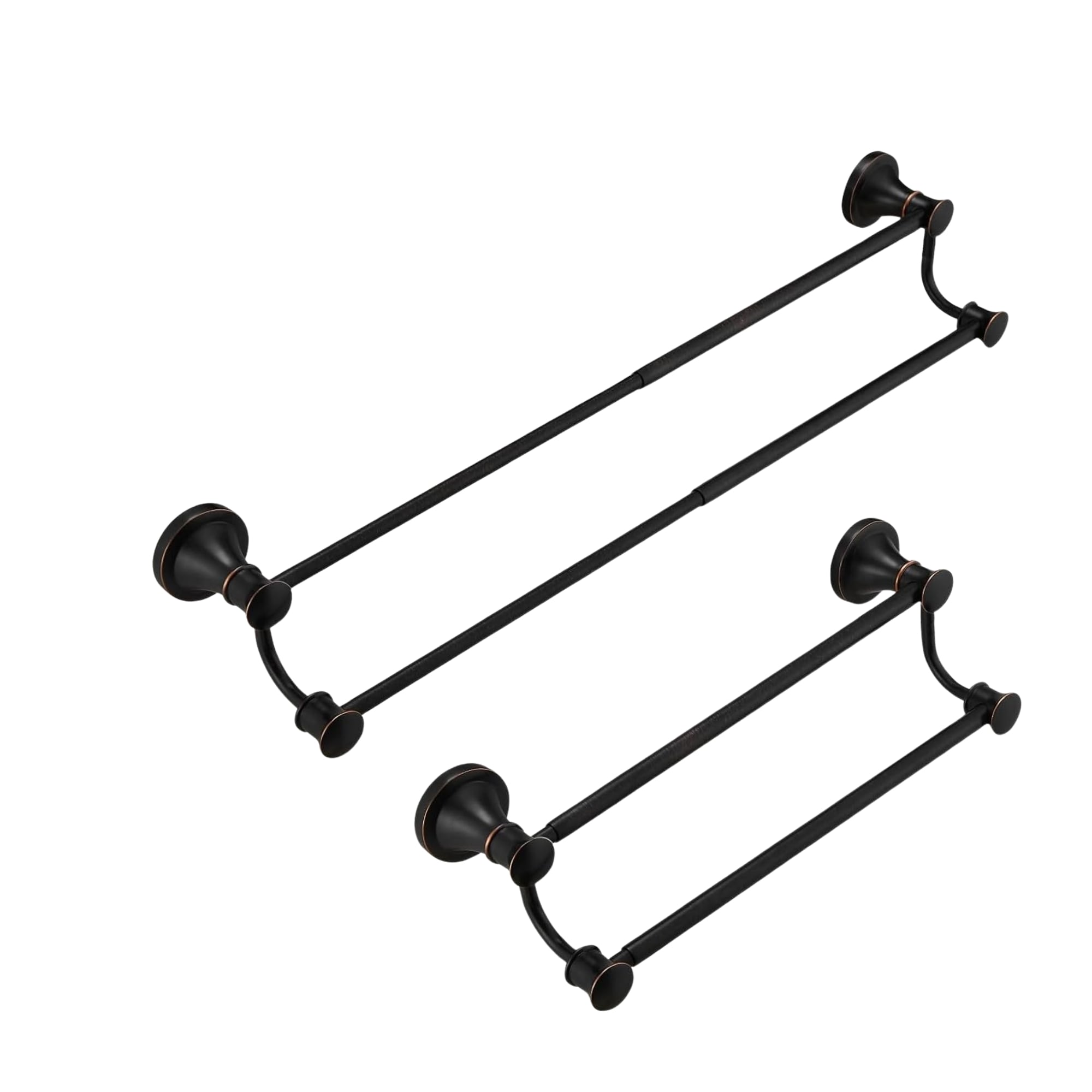 Aoibox  Adjustable 15 to 27 in Double Stainless Steel Bathroom Towel Bar Oil Rubbed Bronze Wall Mounted Two Tier