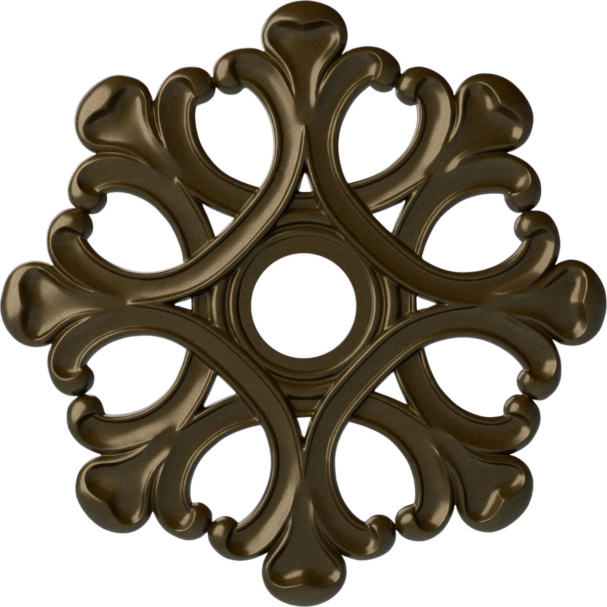 Ekena Millwork CM20ANBRS Angel 20.875-in W x 20.875-in L Painted Brass Polyurethane Whole Ceiling Medallion