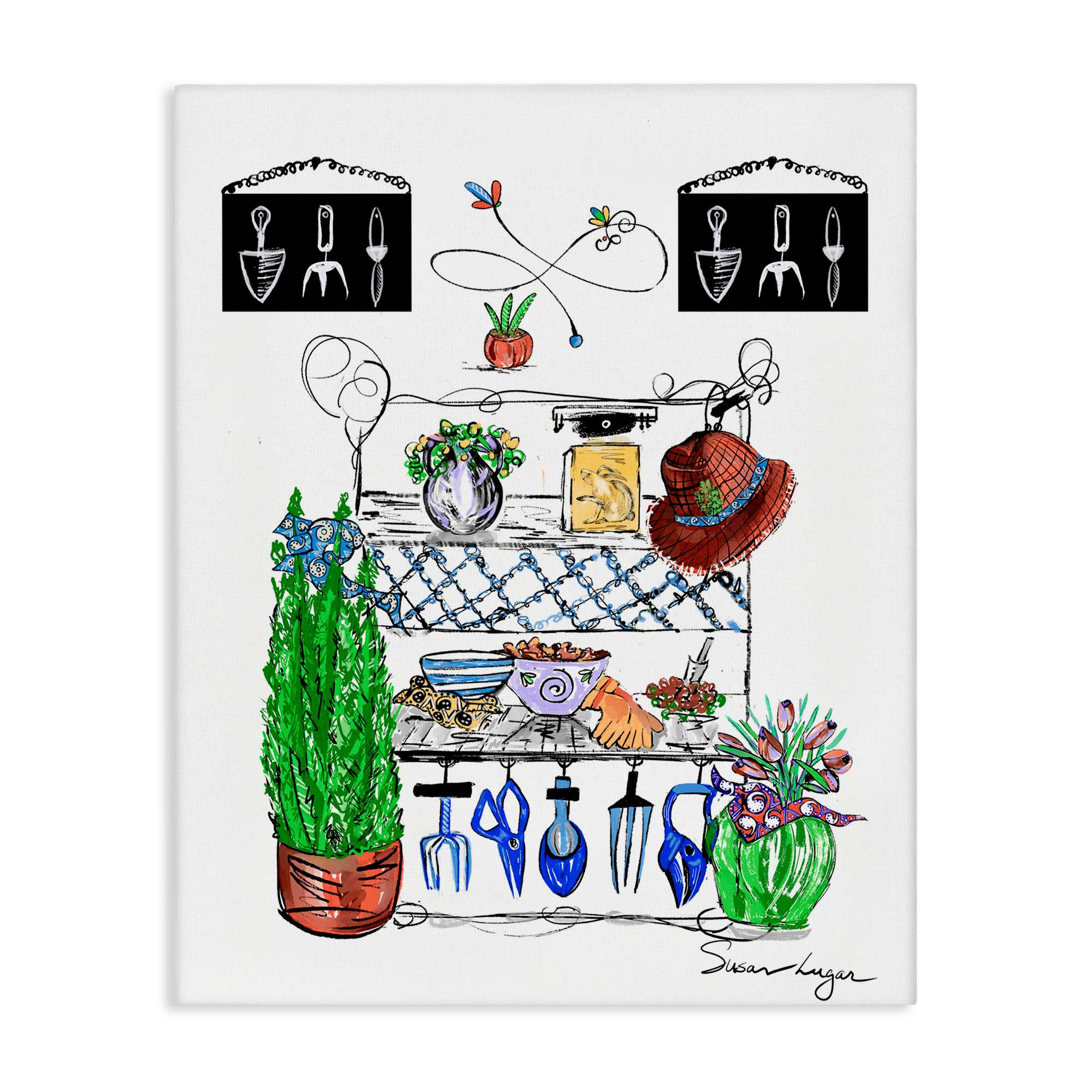 Stupell Industries - Spring Gardening Potting Shed Canvas Art 24 x 30