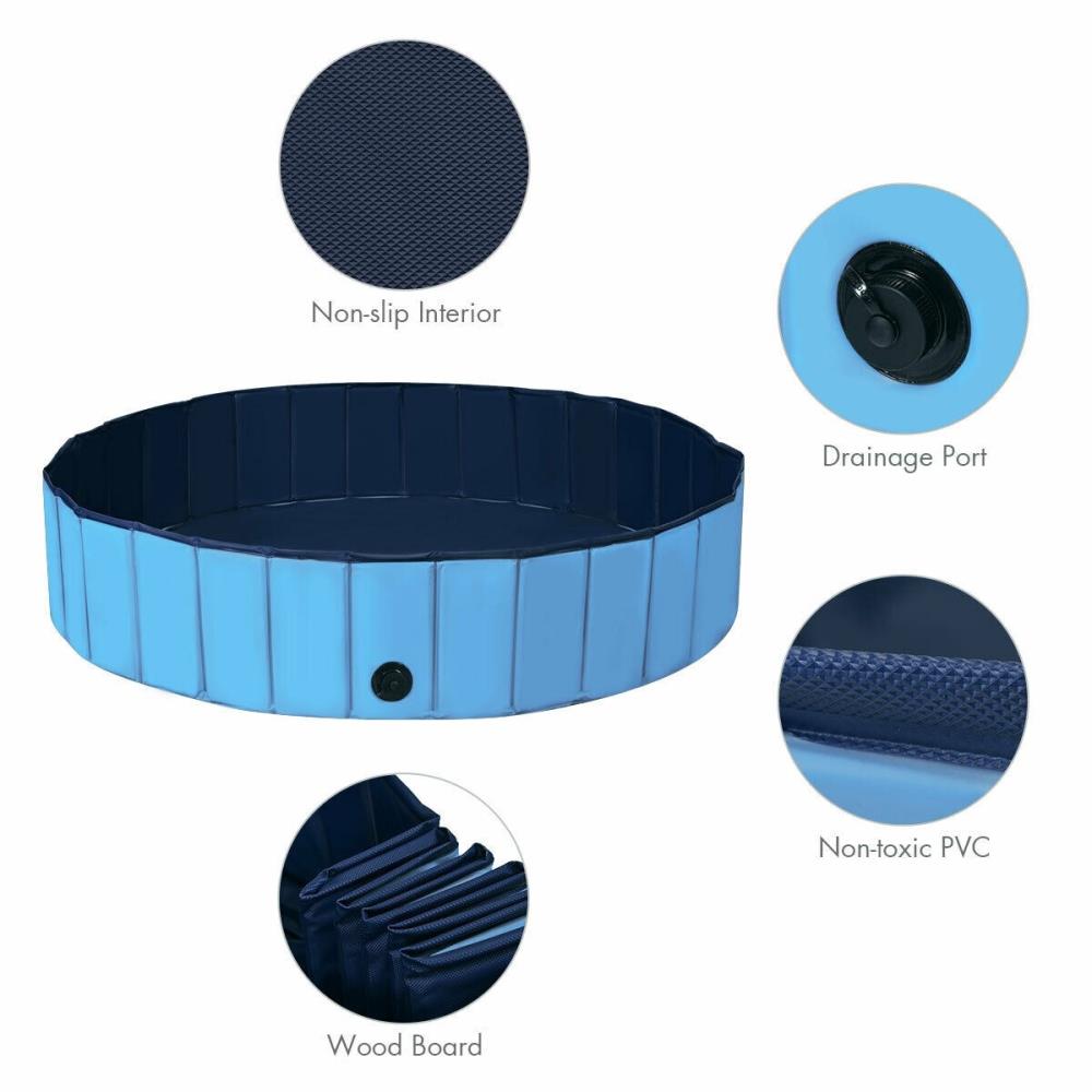 WELLFOR 55-in L x 55-in W Blue Round Kiddie Pool