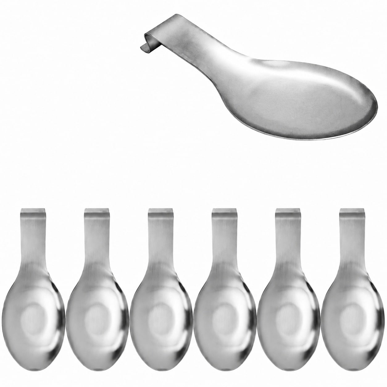 Aoibox  Stainless Steel Spoon Rest 8 Pack Large Heavy Duty Utensil Holder for Kitchen Counter and Buffet Use