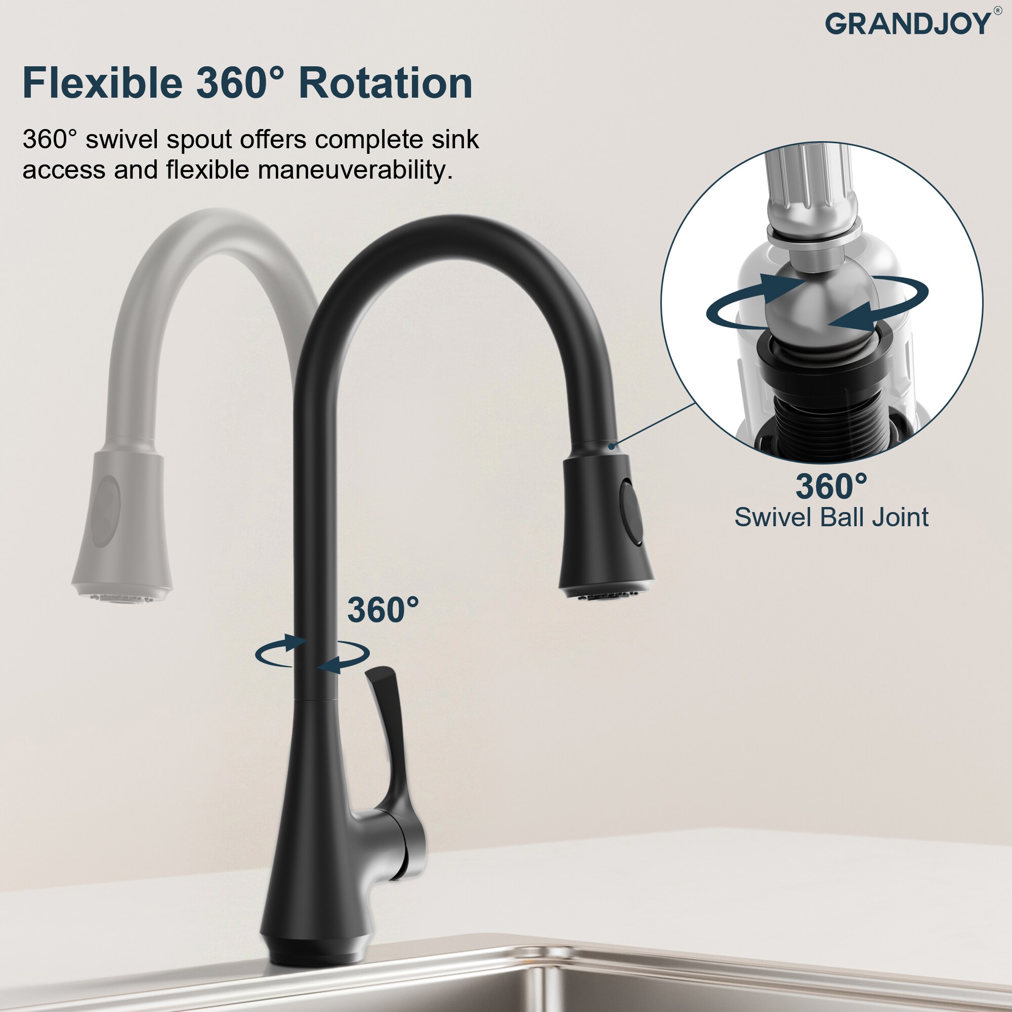 GRANDJOY GJ12-KF98K-BL Kitchen-Faucets - View #4