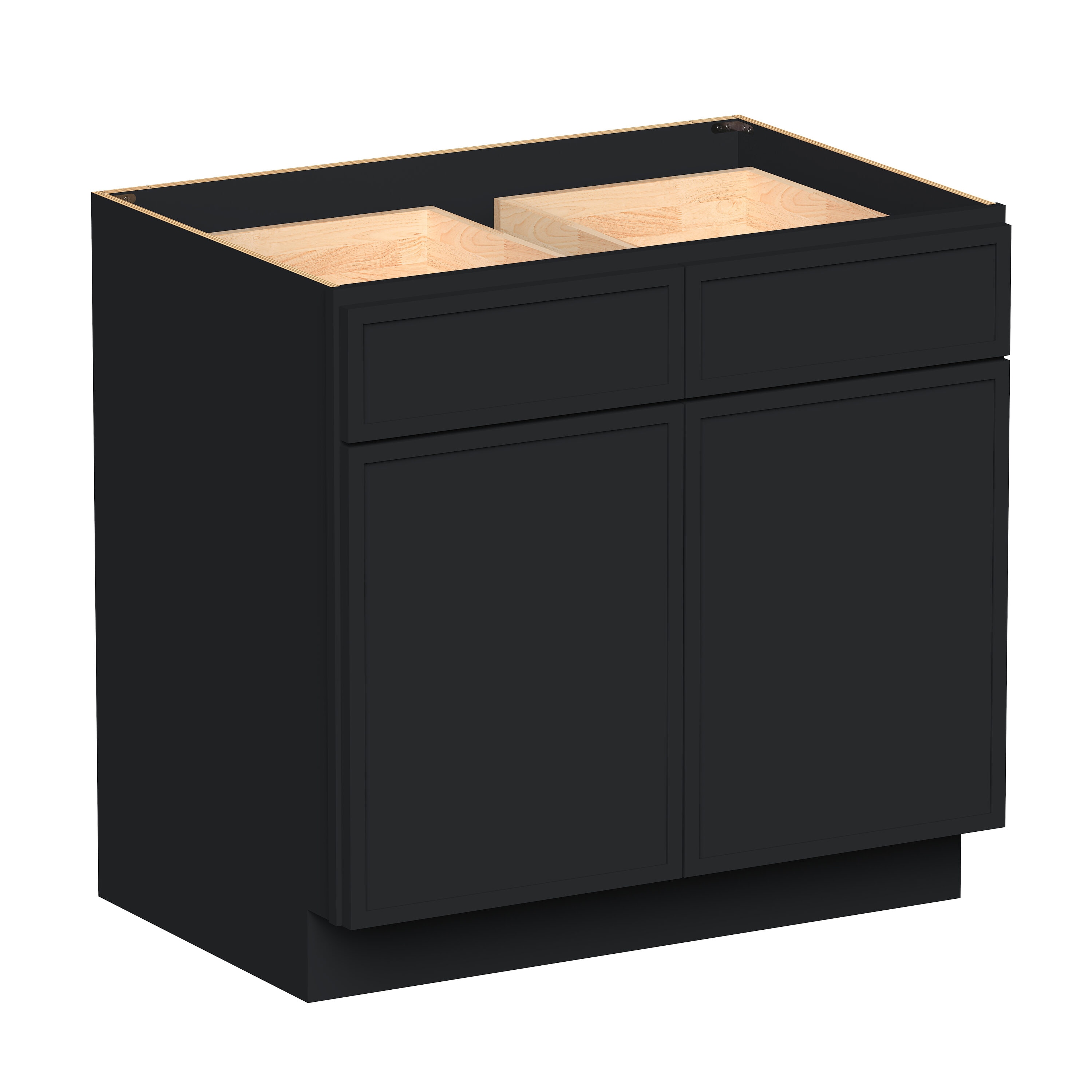 Boyel Living 36-in W x 34.5-in H x 24-in D Black Shaker Ready-to-Assemble Kitchen Base Cabinet with Soft-Close Hardware #BL-B36SSE