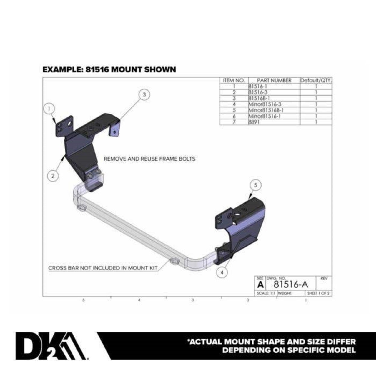 DK2 Mount Kit Snow Plow Accessory Chevy Silverado, Sierra, Suburban ...