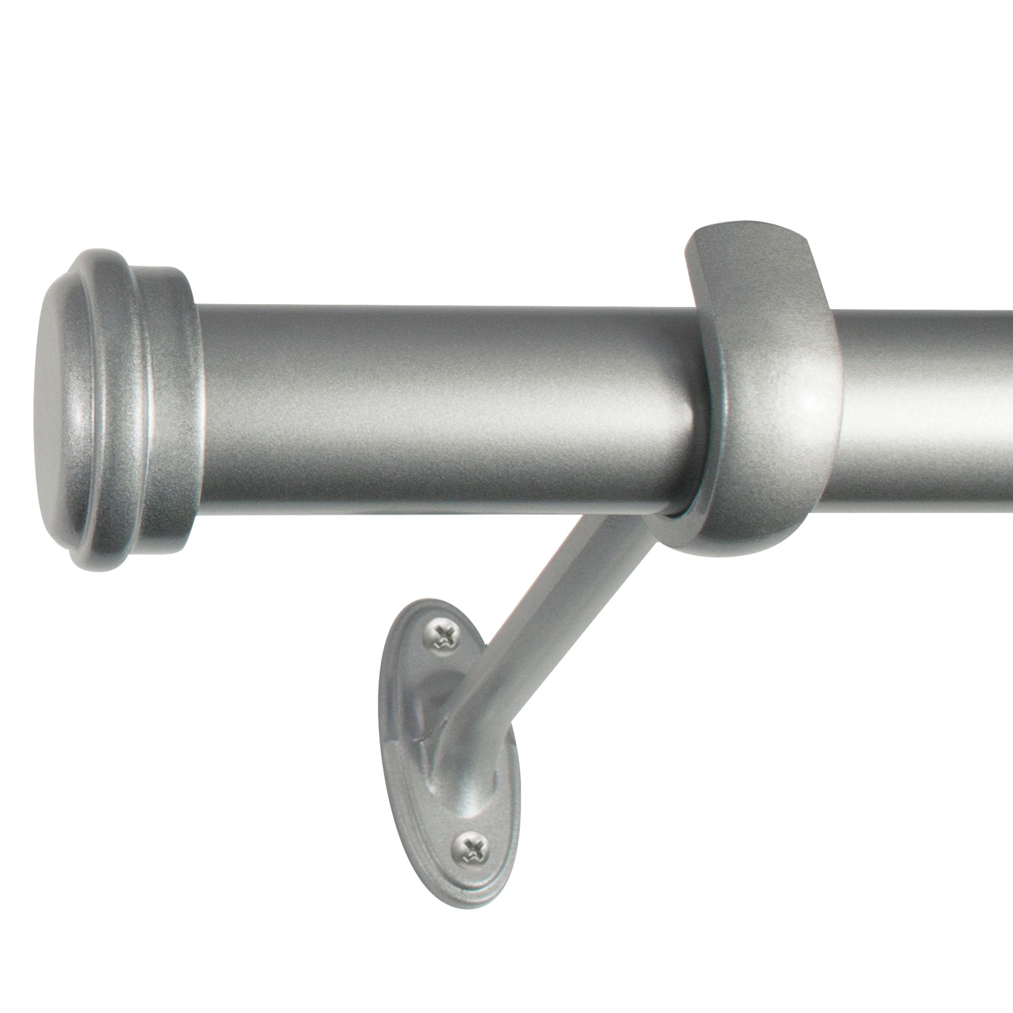 Decopolitan 27941-72NI 72-in to 144-in Nickel Steel Single curtain rod with Finials