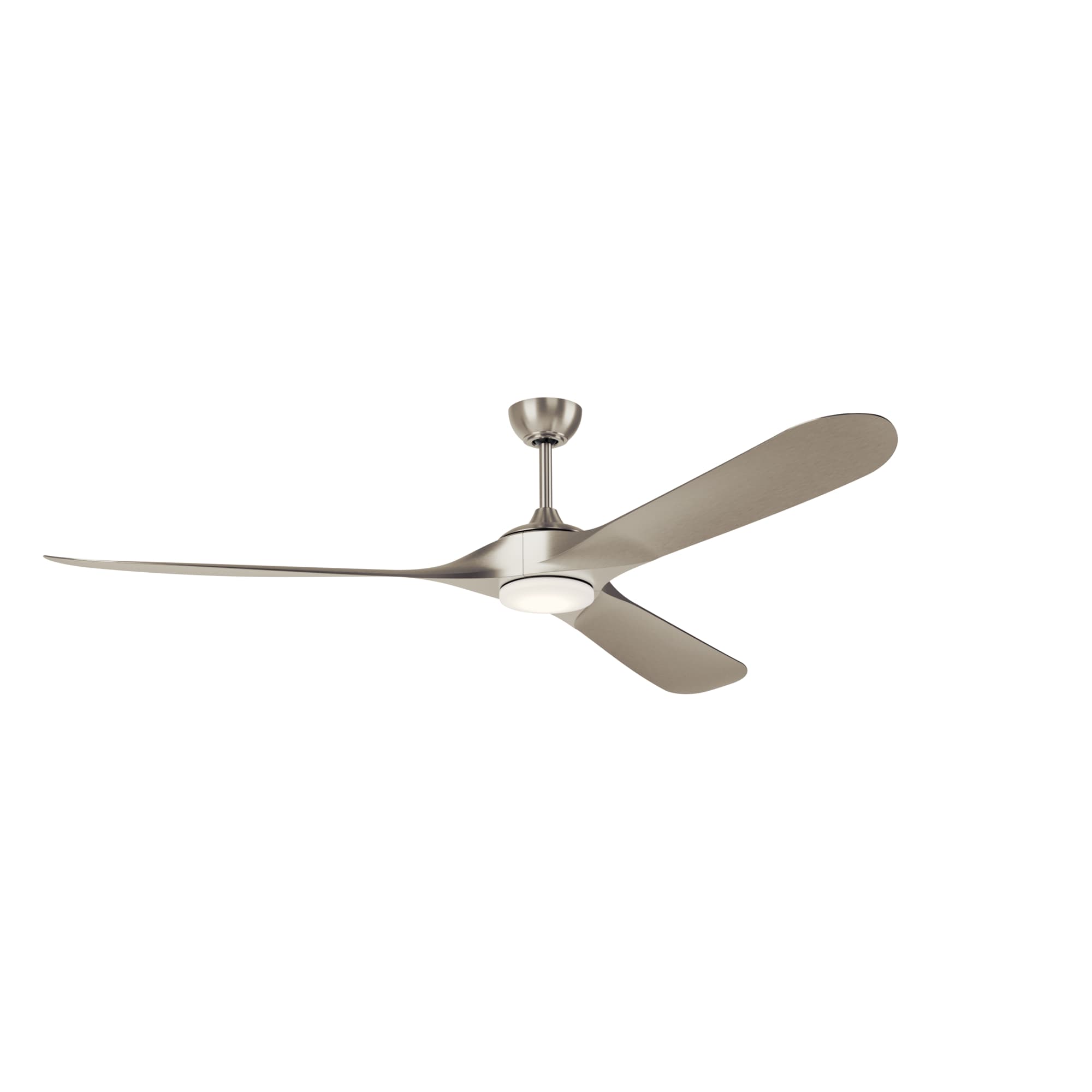 Kichler 310680NI Mylo 80-in Color-Changing Integrated LED Outdoor Painted Brushed Nickel with Nickel Blades Ceiling Fan With Light - Remote Included ( 3 -Blade )