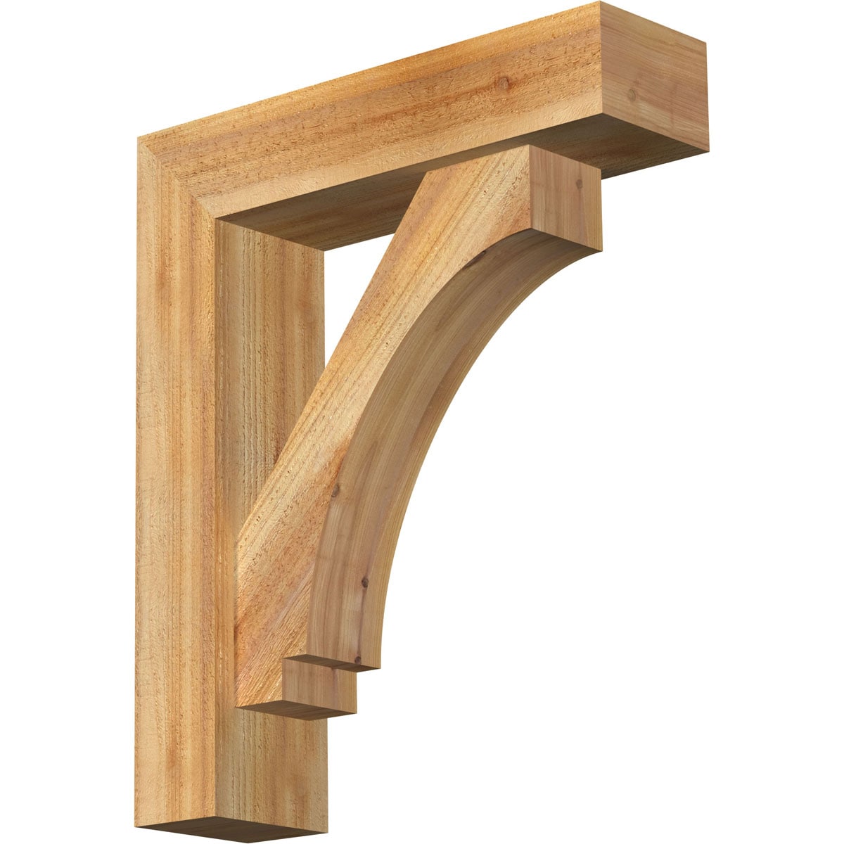 Ekena Millwork 1462642 Imperial block rough sawnbracket with offset brace 6-in x 22-in x 26-in Western red cedar Brown Wood Standard bracket
