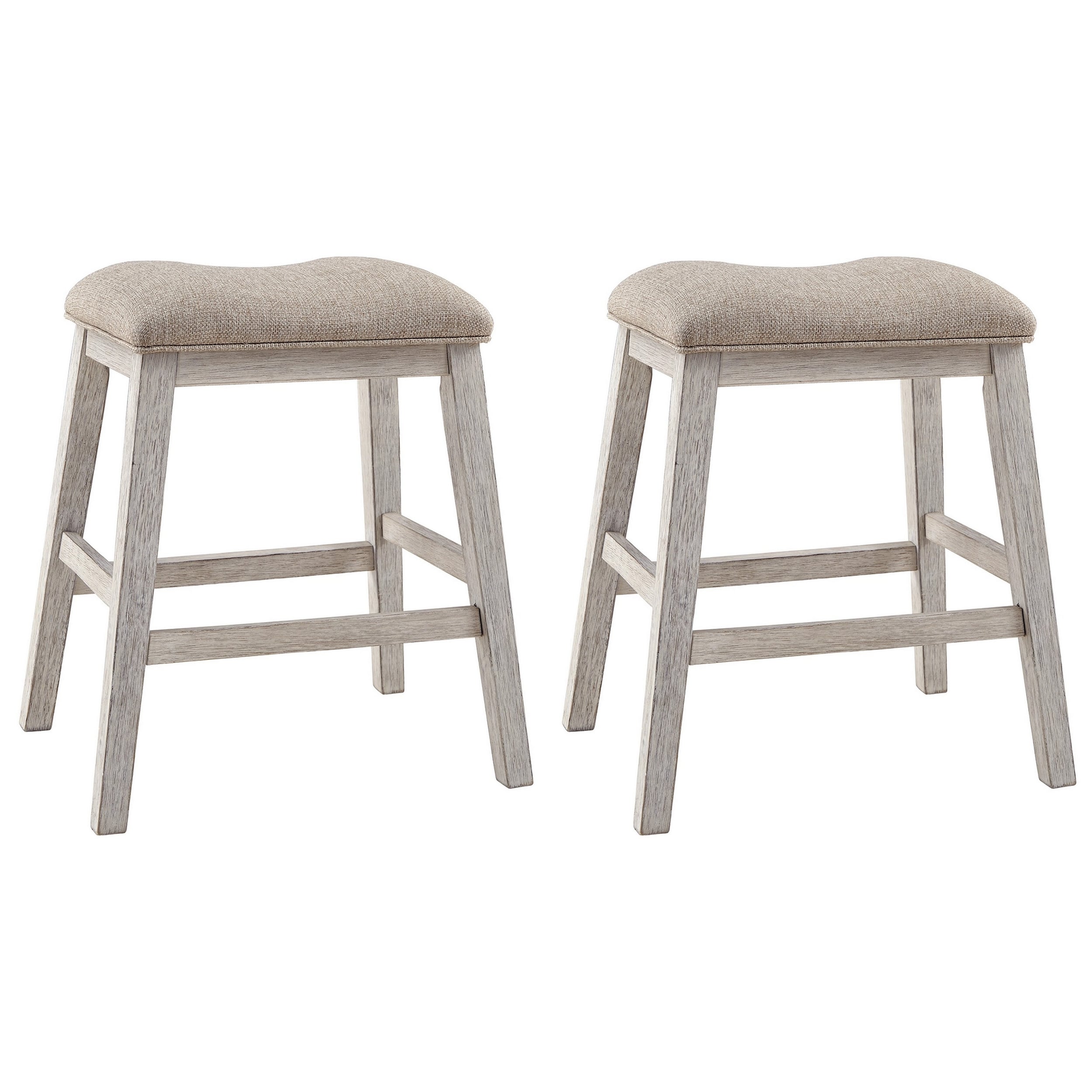 Benzara Beige and Brown Counter Upholstered Bar Stool