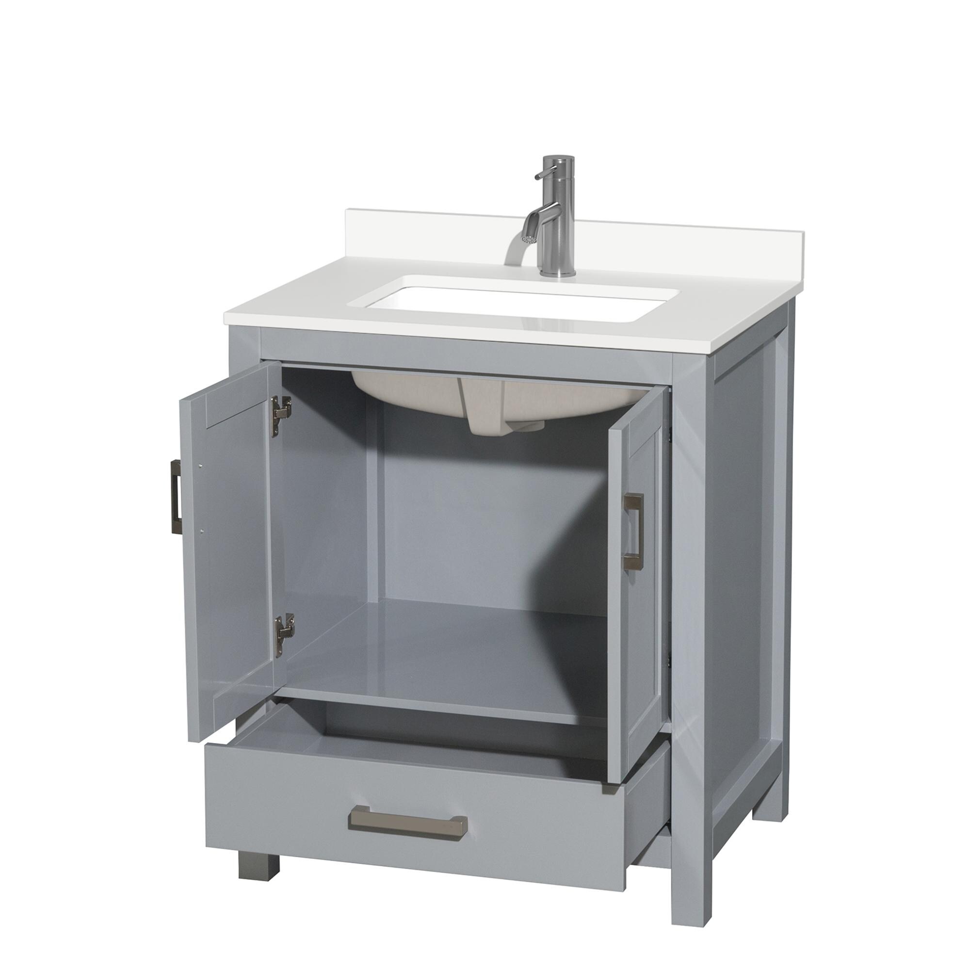 Wyndham Collection WCS141430SGYWQUNSMXX Bath-Vanity-Combo - View #2