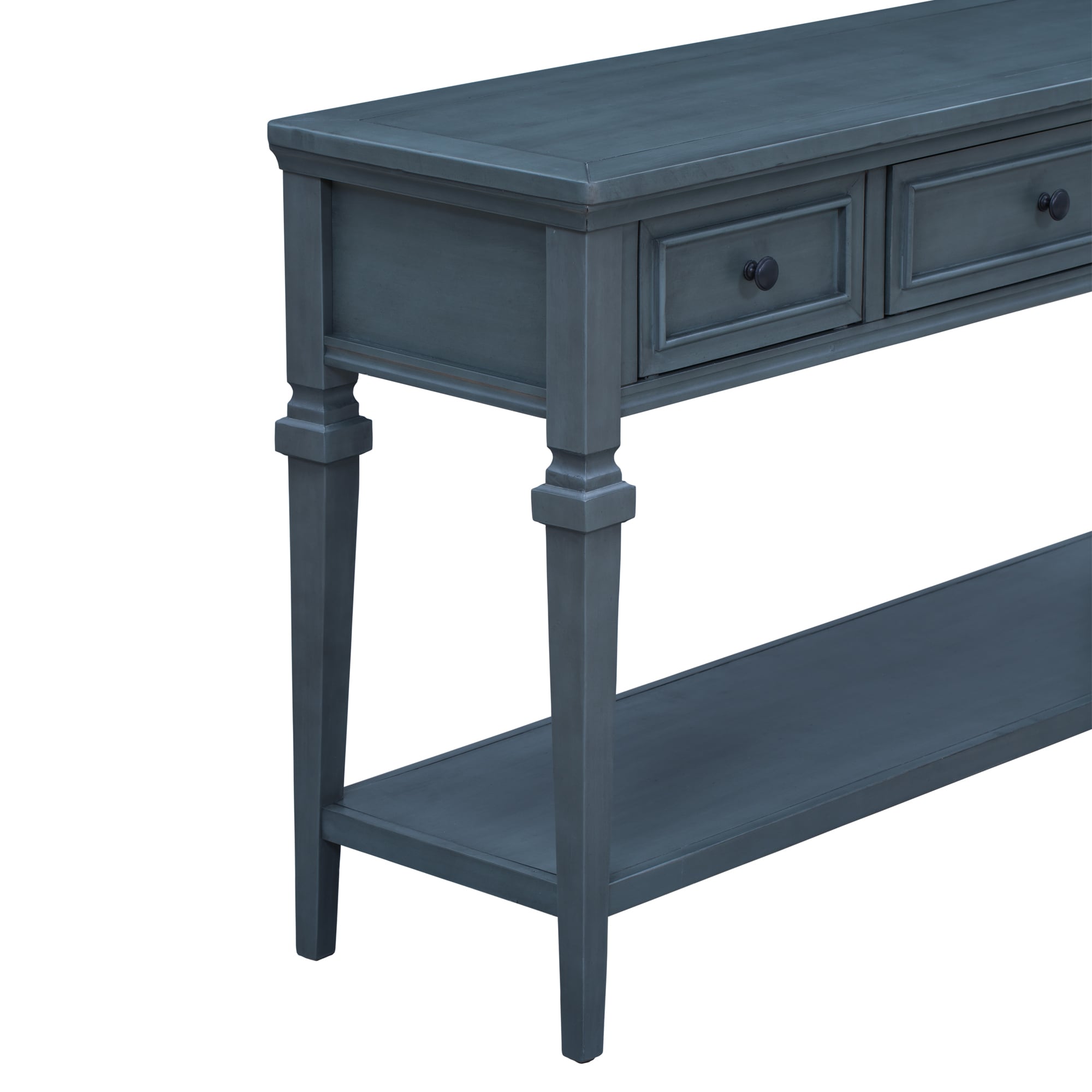 Ahiou Home Contemporary Navy Blue Console Table With 3 Drawers - Solid 