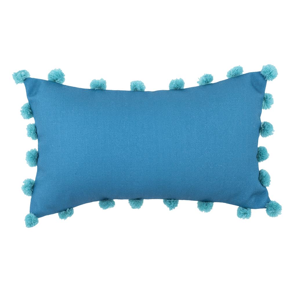 Divine Home EK-014-512 Solid Blue Rectangular Lumbar Pillow