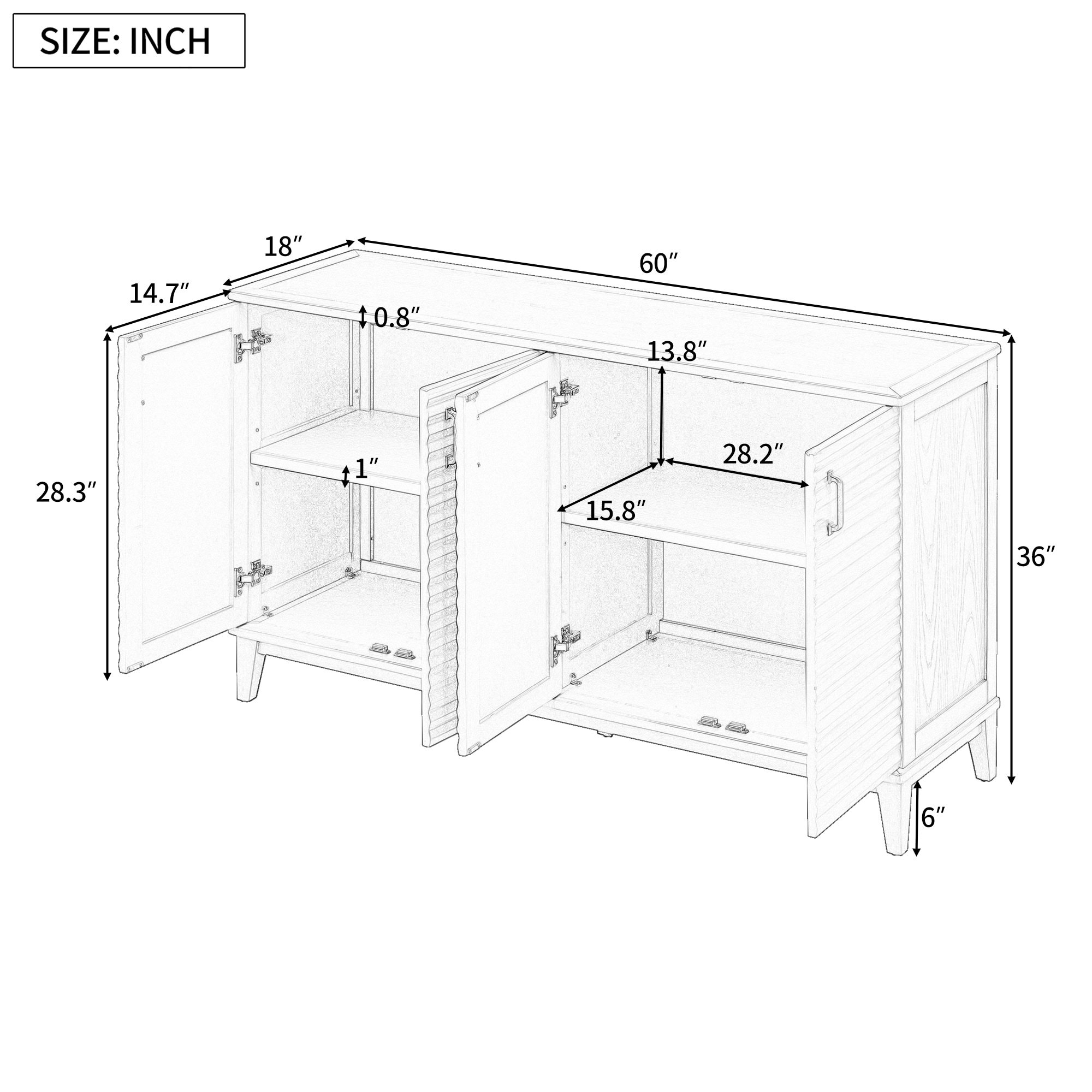 SINOFURN SYA330137GY Dining-Kitchen-Storarge - View #3