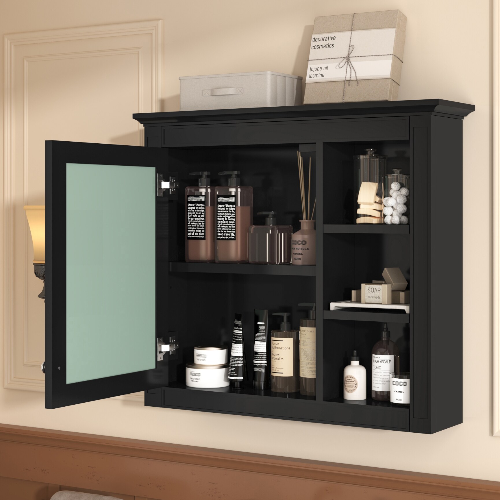Hrinhom BA02-BLACK Bathroom-Medicine-Cabinets - View #2