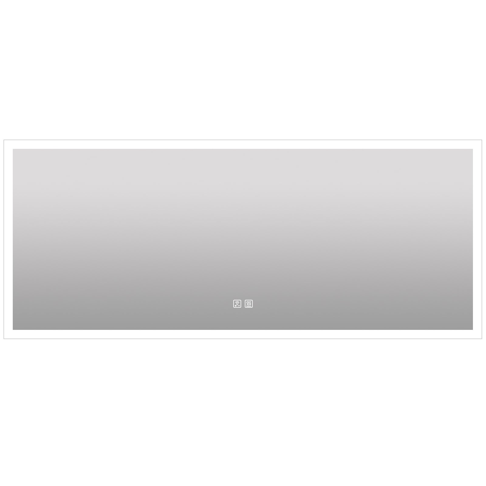 FurniFusion MA037230TD-OL 72-in x 30-in Polished Frameless Rectangle Dimmable LED Lighted Fog Free Bathroom Vanity Mirror ( Silver )