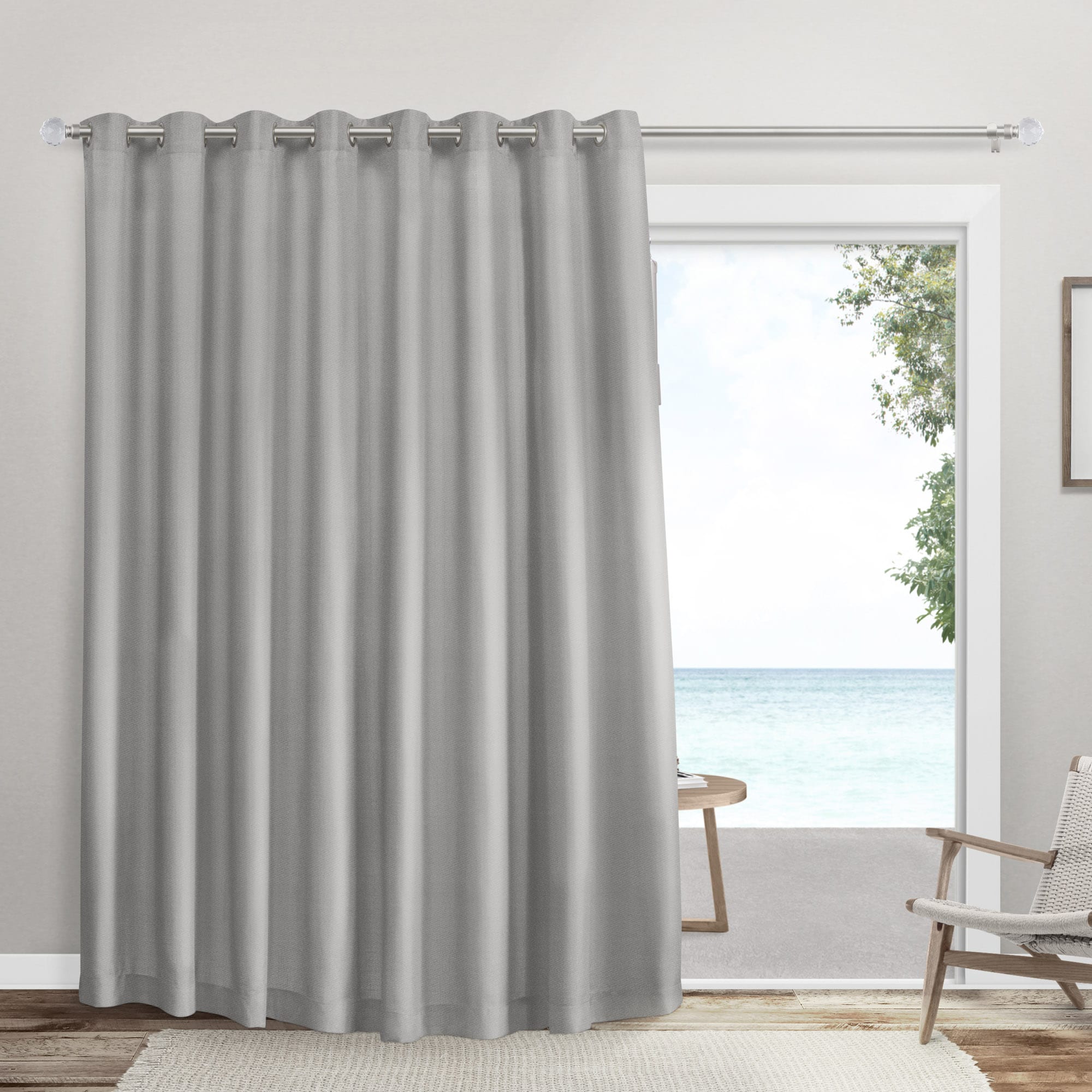 Exclusive Home YA013560DSEHE1 A159 96-Inches Silver Room darkening Interlined Grommet Single curtain panel