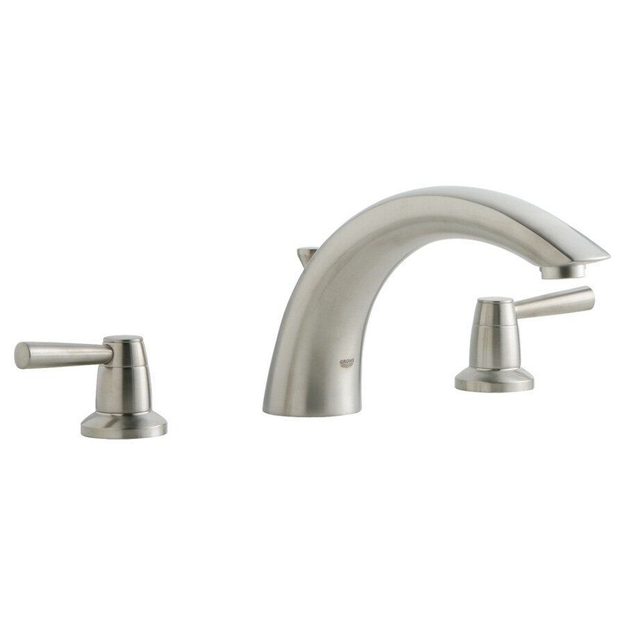 GROHE Arden Brushed Nickel 2-Handle Residential Deck Mount Roman ...