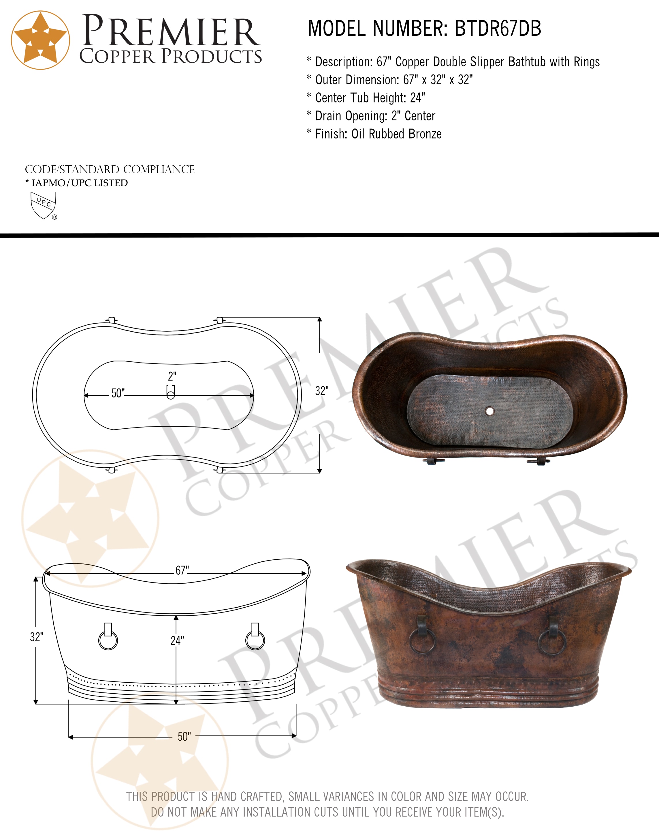 PREMIER COPPER PRODUCTS BTDR67DB bathtubs - View #17
