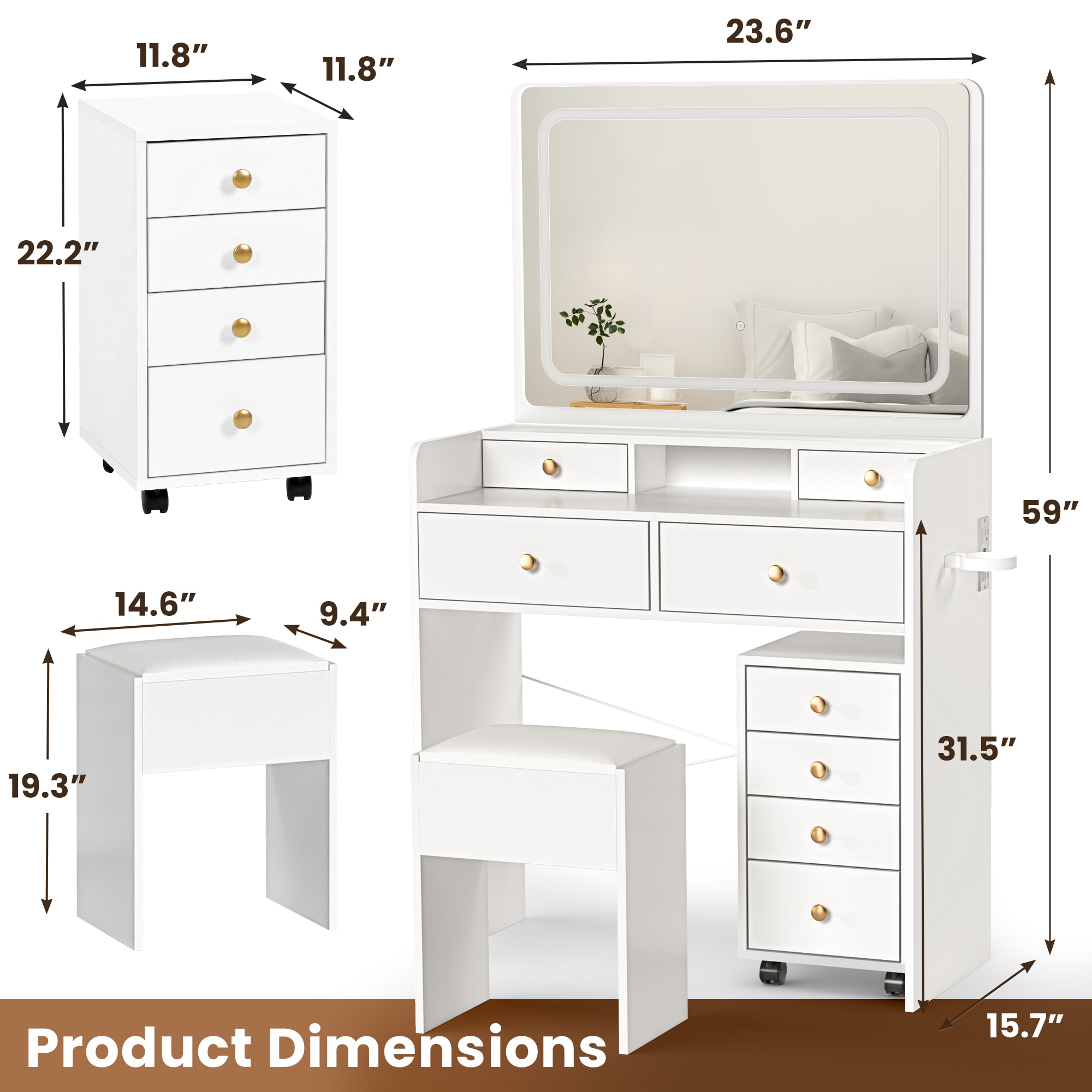 PamaPic SN-SZT-6D-WL1 Bedroom-Vanities - View #7