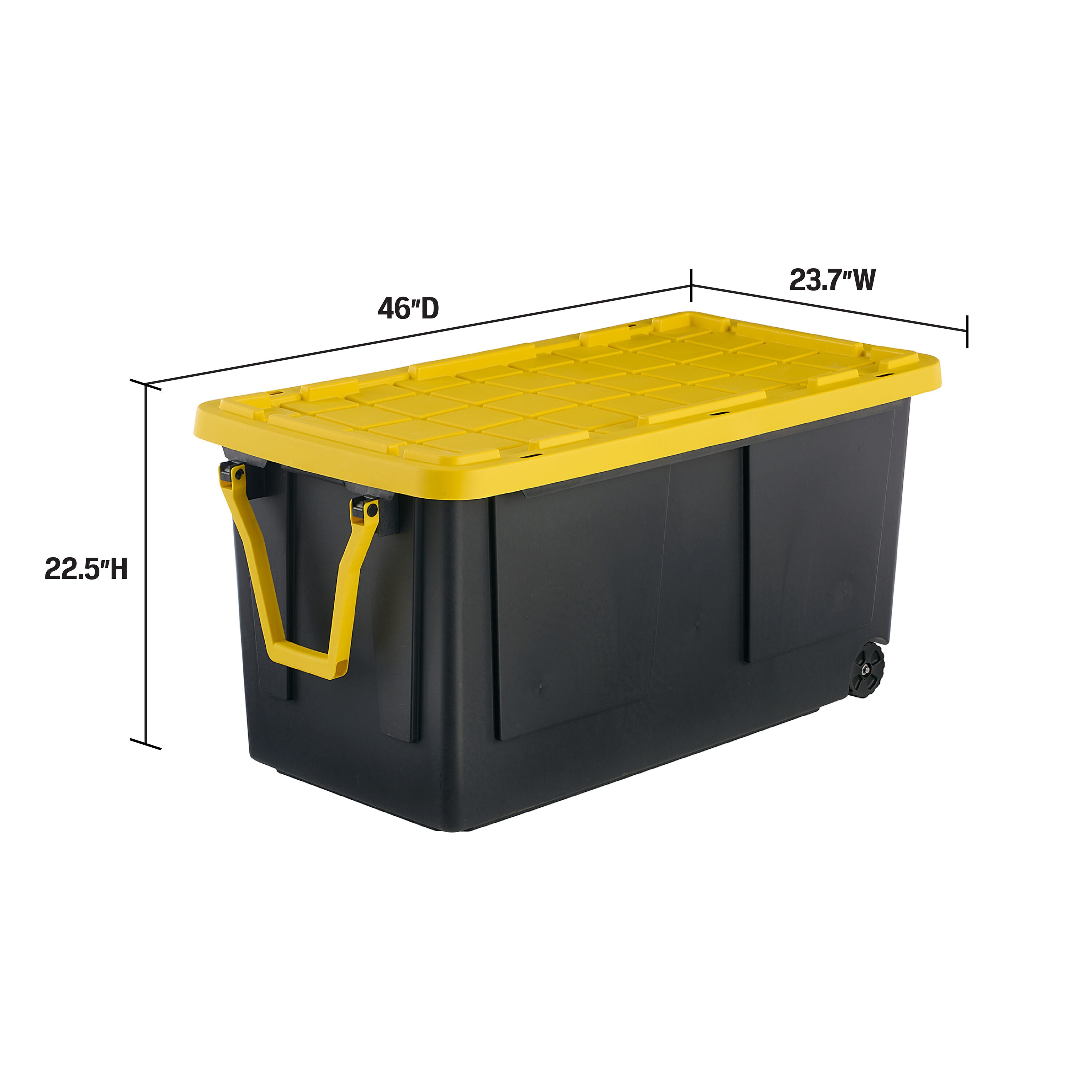 Project Source Commander X-large 50-Gallons (200-Quart) Black and Yellow  Heavy Duty Tote with Standard Snap Lid