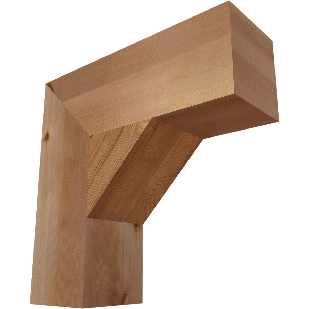 Ekena Millwork BKT06X18X18TRA05SWR Traditional block smooth 5-1/2-in x 18-in x 18-in Western red cedar Brown Wood Standard bracket