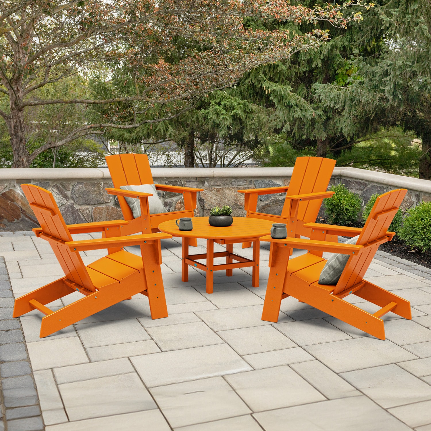 allen + roth by POLYWOOD PWS779-1-TA Oakport 5 -Piece Patio Conversation Set