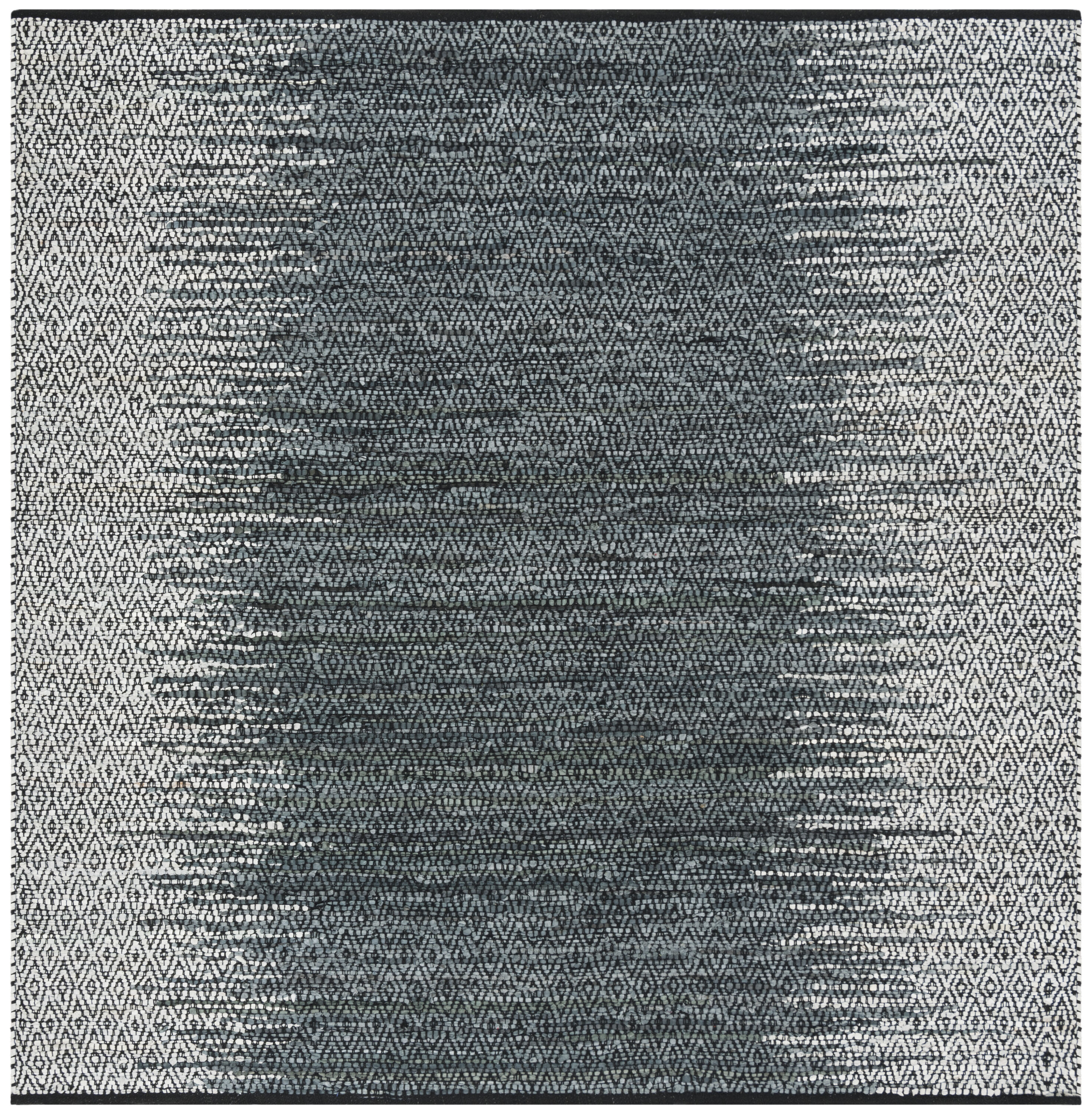Safavieh VTL389B-6SQ Vintage Leather Hanna 6 x 6 (ft) Leather Light Gray/Charcoal Square Indoor Coastal Area rug