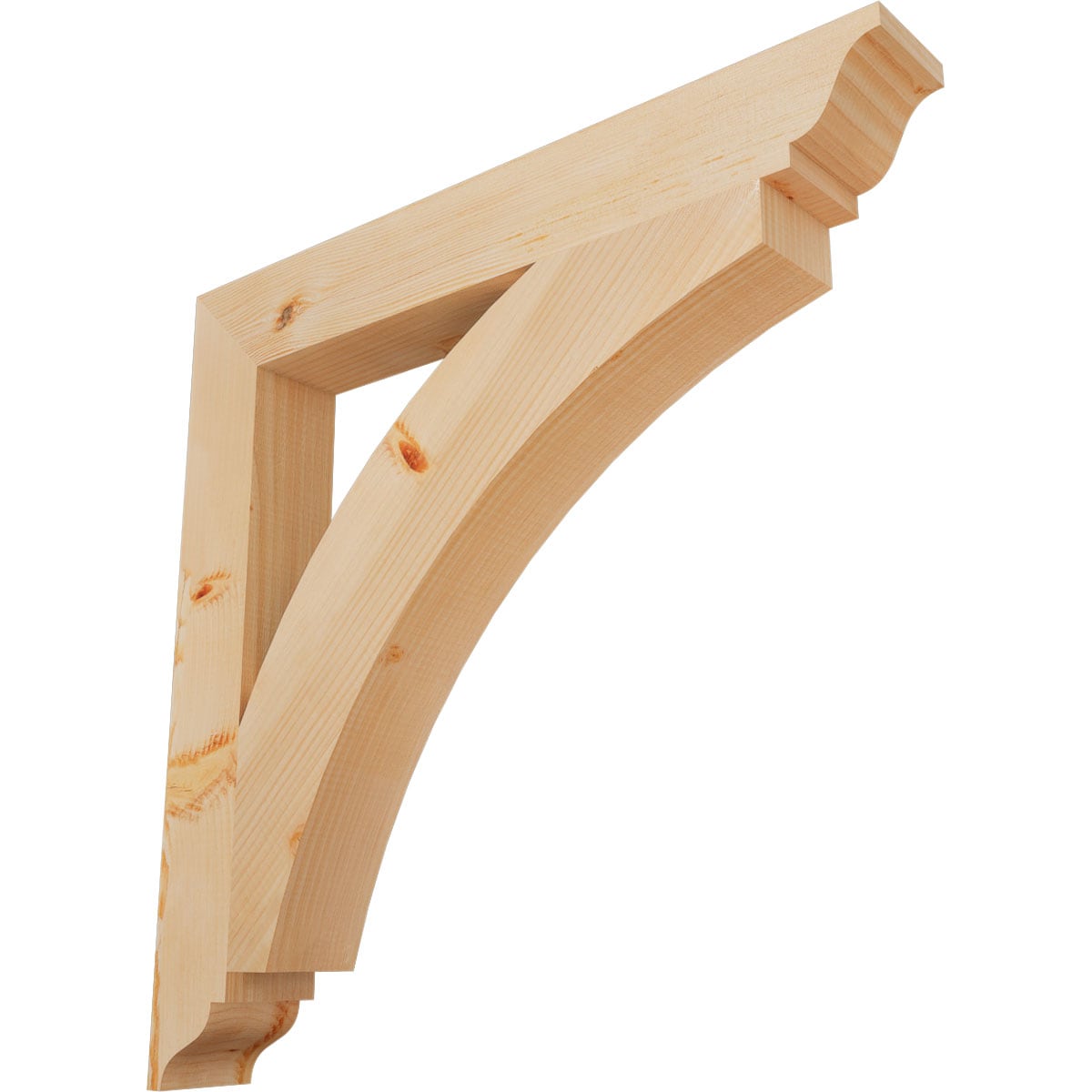 Ekena Millwork BKT04X30X30THR01SDF Thorton traditional smooth 3-1/2-in x 30-in x 30-in Douglas fir Brown Wood Standard bracket