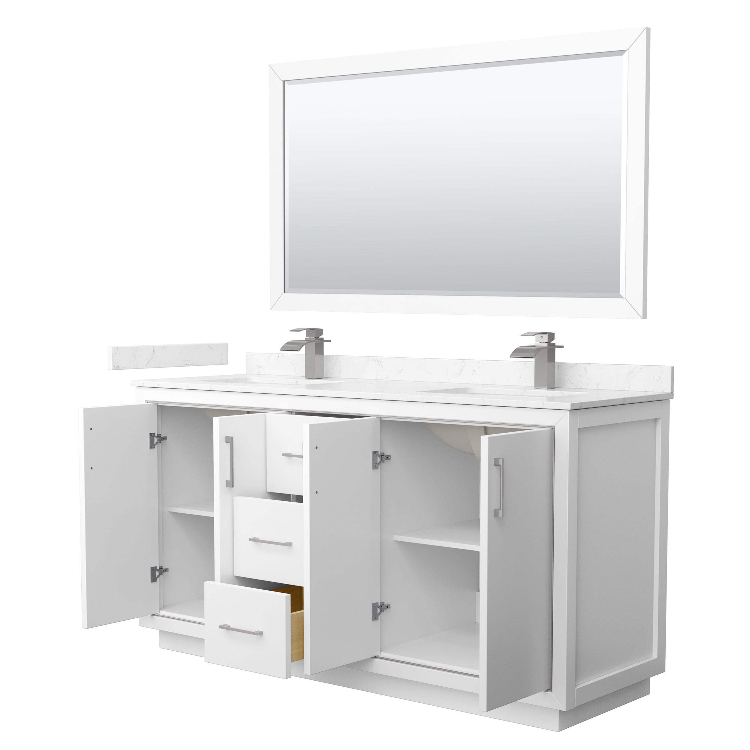 Wyndham Collection WCF111166DWHC2UNSM58 Bath-Vanity-Combo - View #2