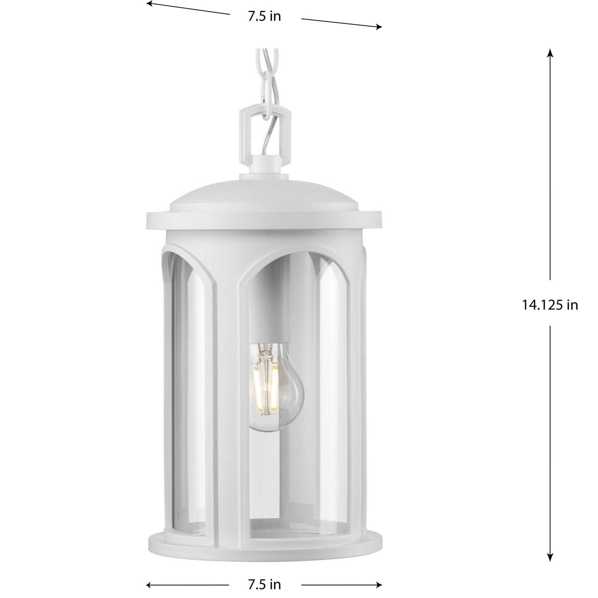 Satin White Glass Outdoor Hanging Lantern Light