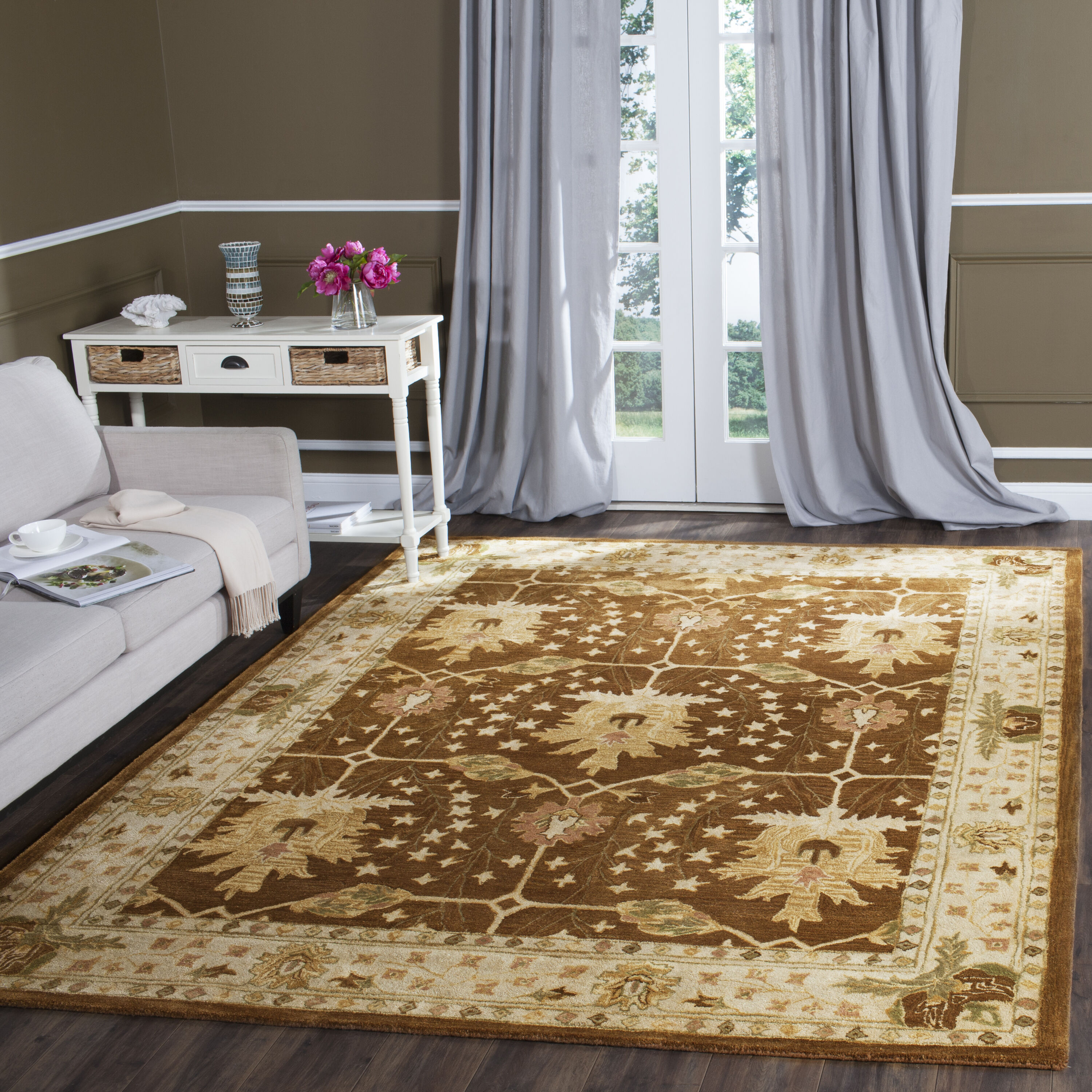 Antiquity Hand Tufted Brown and Beige Wool Area Rug