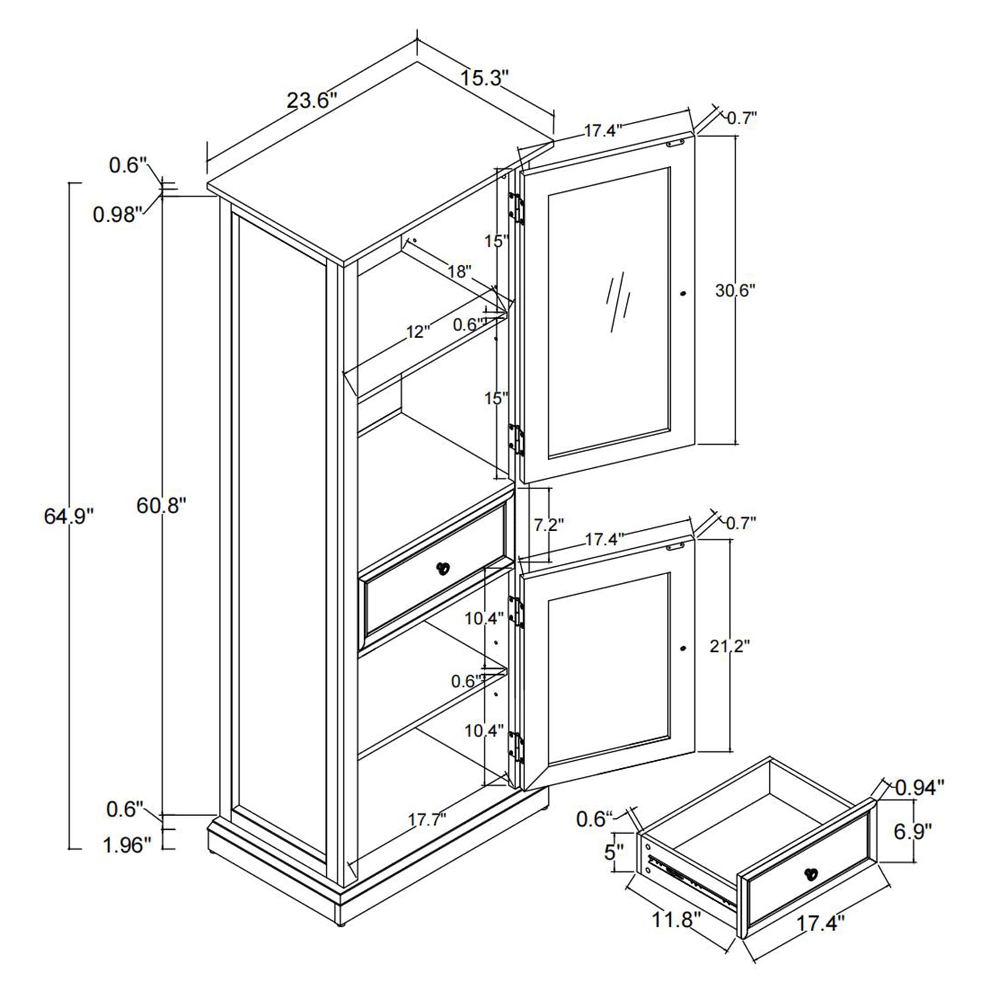SINOFURN SYC500027BN Dining-Kitchen-Storarge - View #3