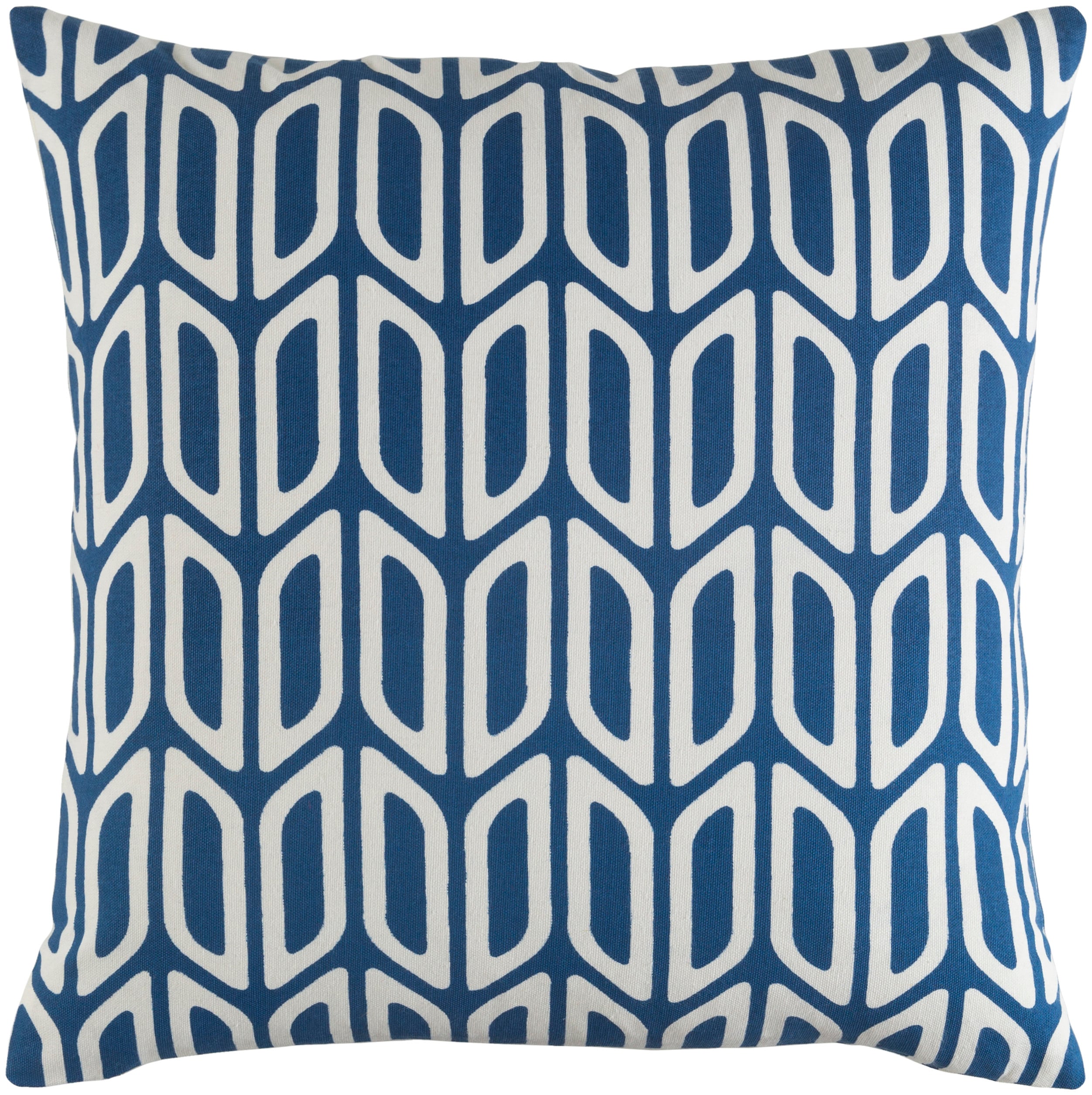 Surya TRUD7132-1818P Trudy 18-in x 18-in Dark Blue Square Indoor Decorative Pillow