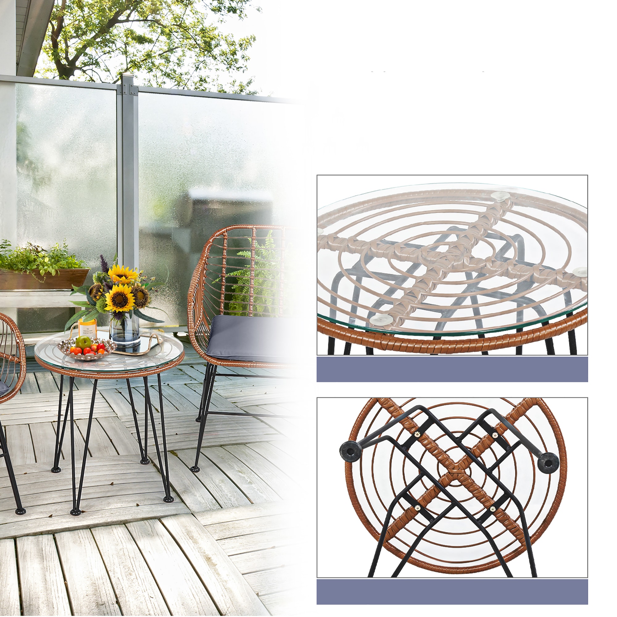 Costway OP70837GR Patio-Conversation-Sets - View #2