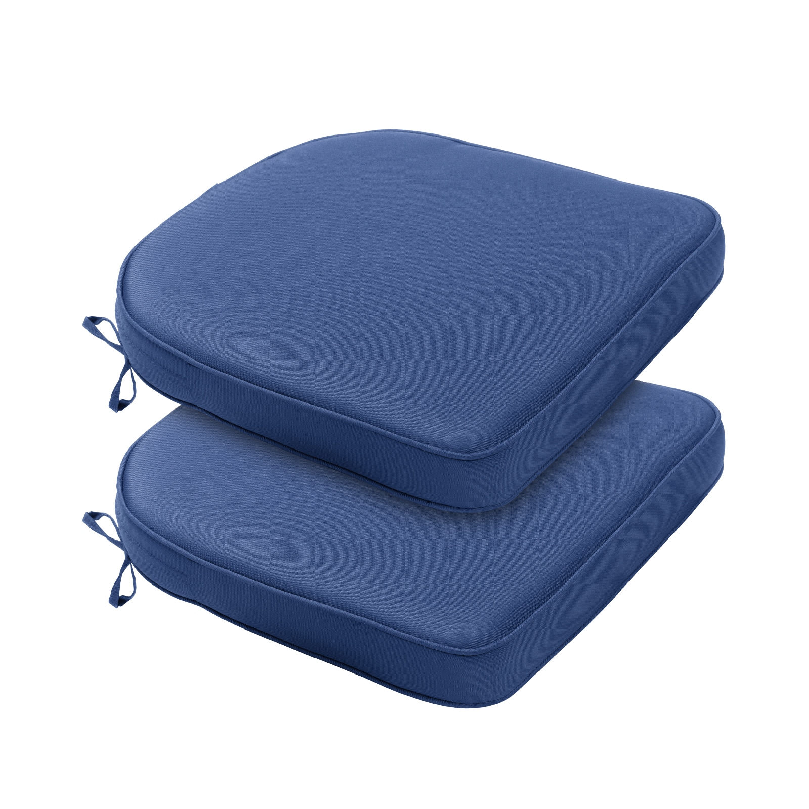 Aoodor A285-PNENE U-Shape Chair Cushion 21-in x 21-in 2 -Piece Blue Patio chair cushion