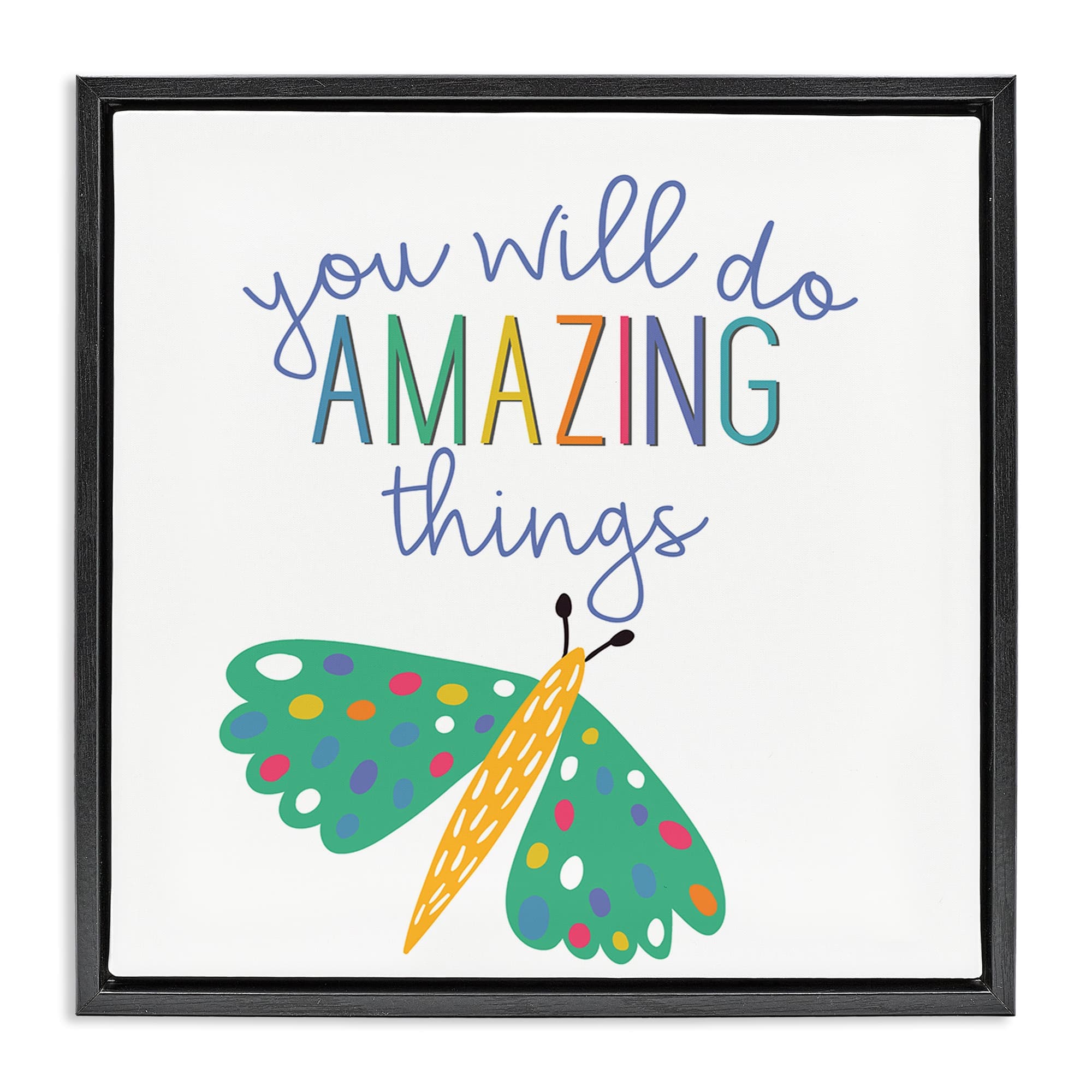 Stupell Industries BS-435-FFB-17X17 Inspiring Do Amazing Things Floating Frame design by Kim Allen