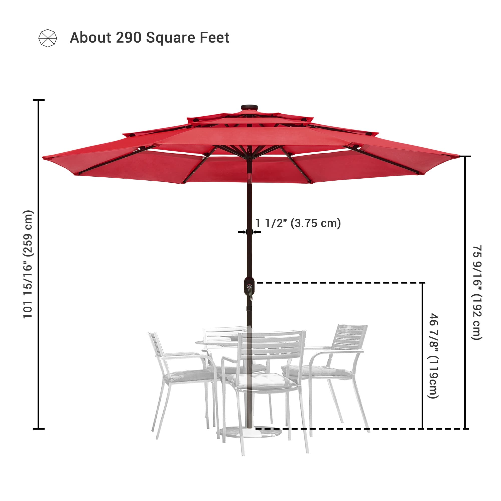 Yescom 07UMB042-3T10L-02-LO Umbrellas-2 - View #6