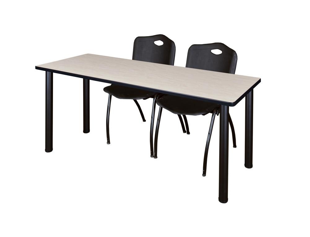 Regency MT7224PLBPBK47BK Training Off-white 4-Person Training Table (72-in W x 29-in H)