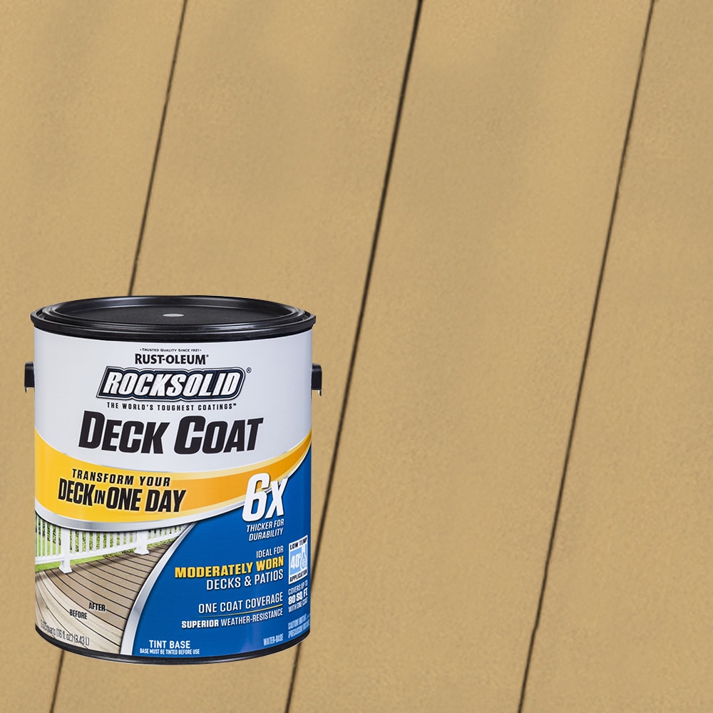 Rust-Oleum 319632T RockSolid 6X Deck Coat Pre-Tinted Dune Solid Exterior Wood Stain and Sealer in One ( 1-gallon )