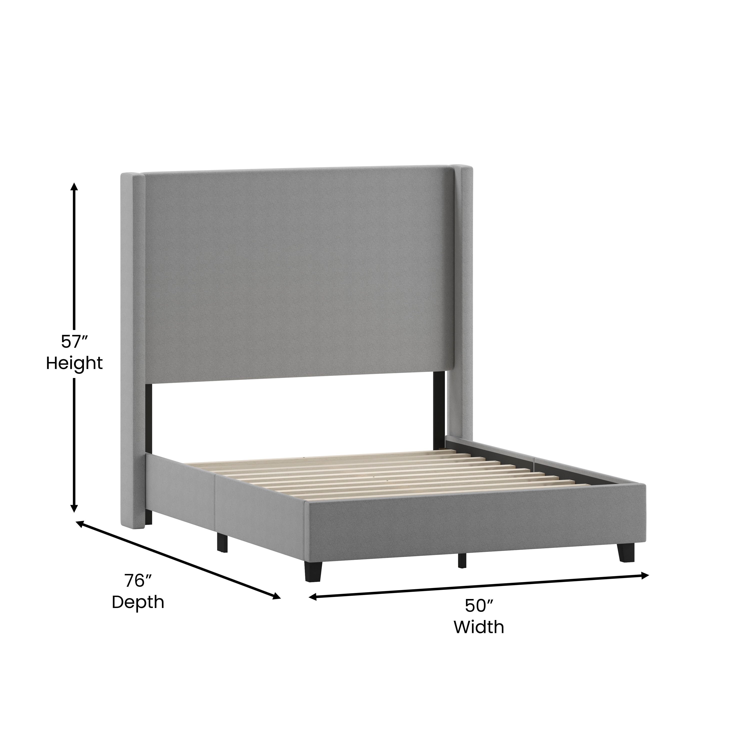 Taylor & Logan Kellan Gray Full Upholstered Platform Bed in the Beds ...