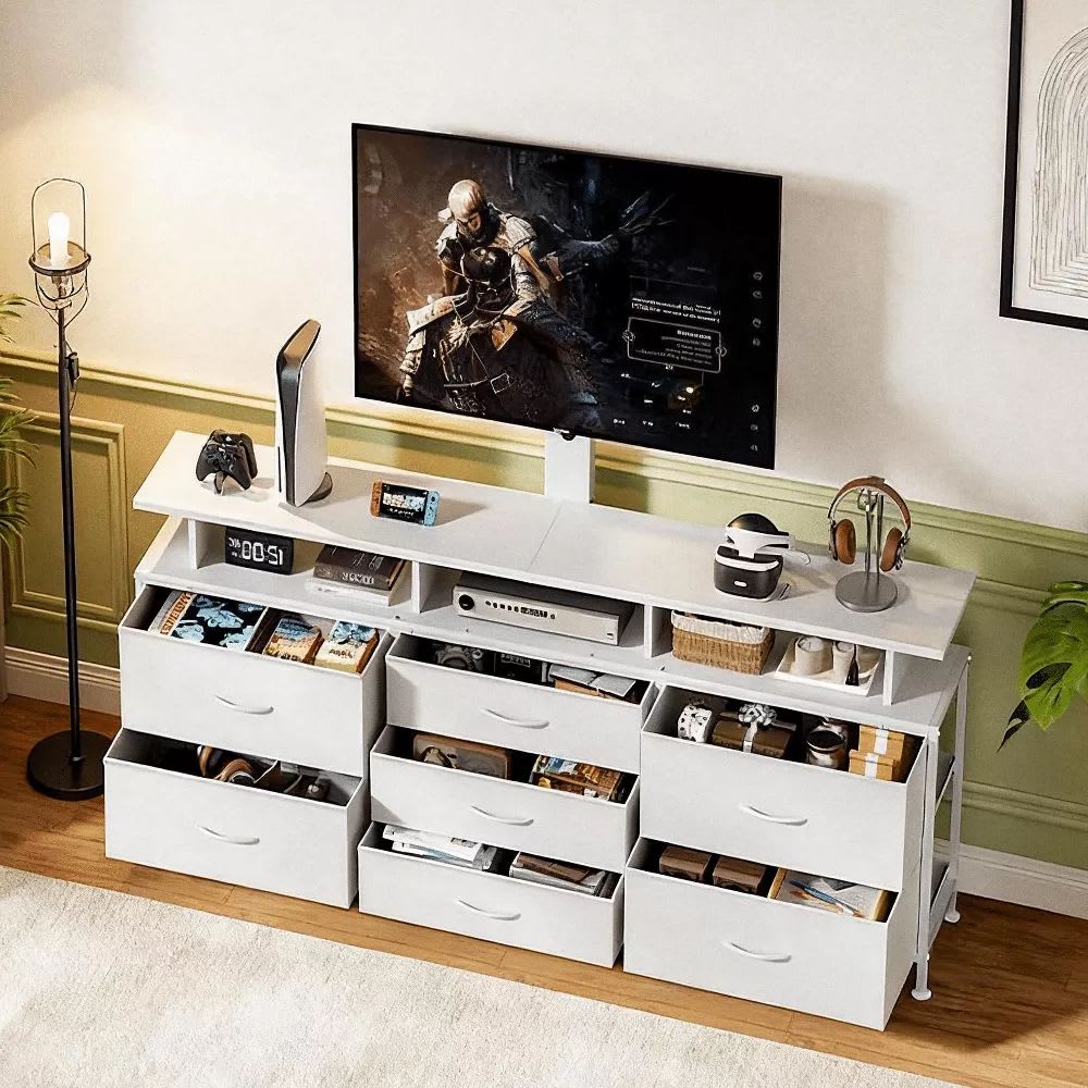 dresser tv stand combo Bush Home Somerset 3 Drawer Dresser and Bedroom TV Stand