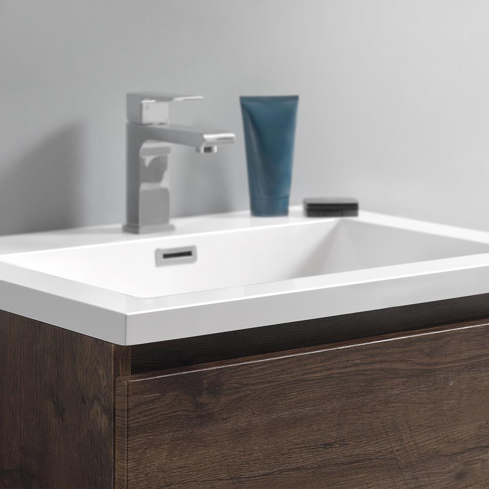 Lazzaro 24" Rosewood Free Standing Single Basin Vanity with Acrylic Top